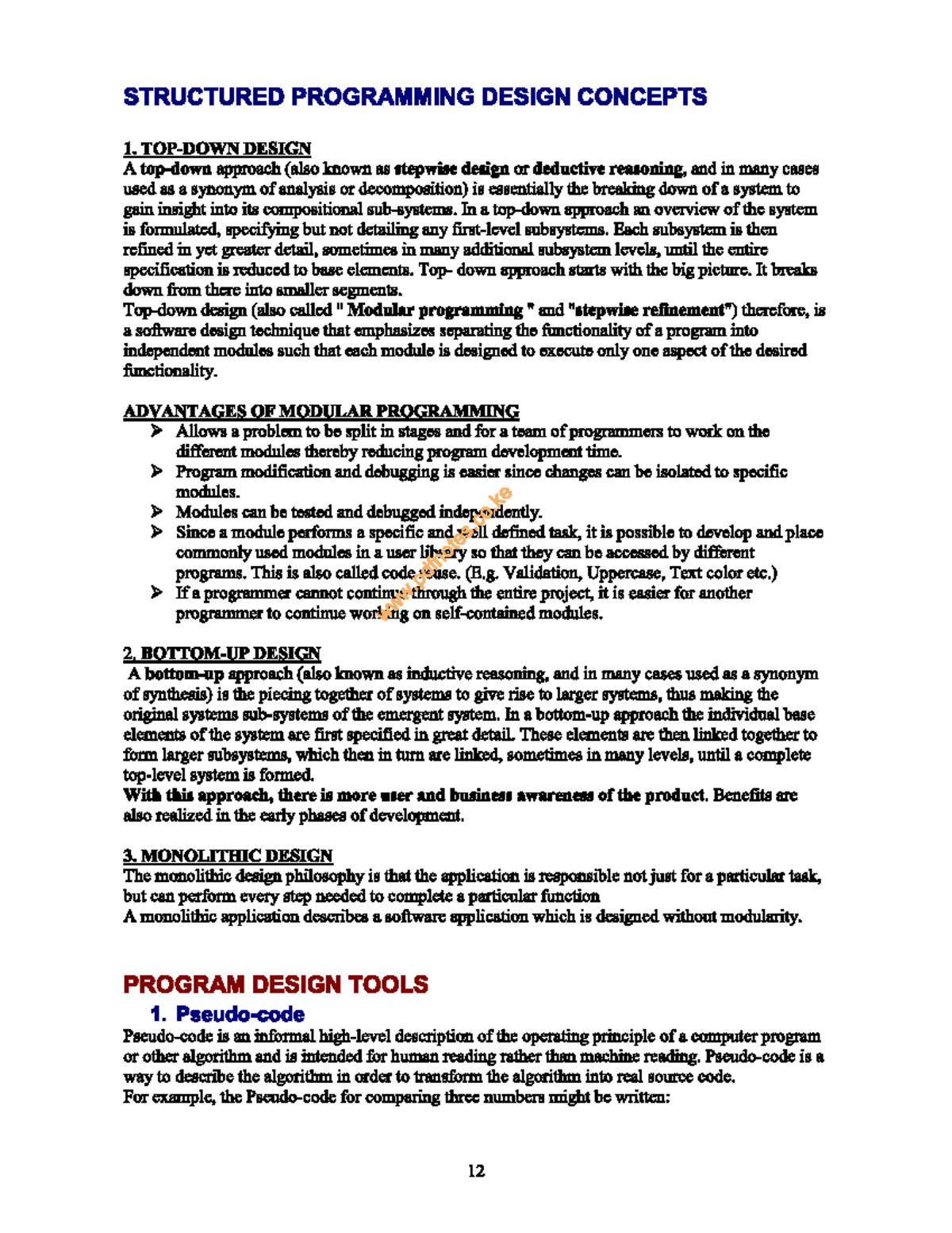 Structured programming design concepts - STRUCTURED PROGRAMMING DESIGN ...