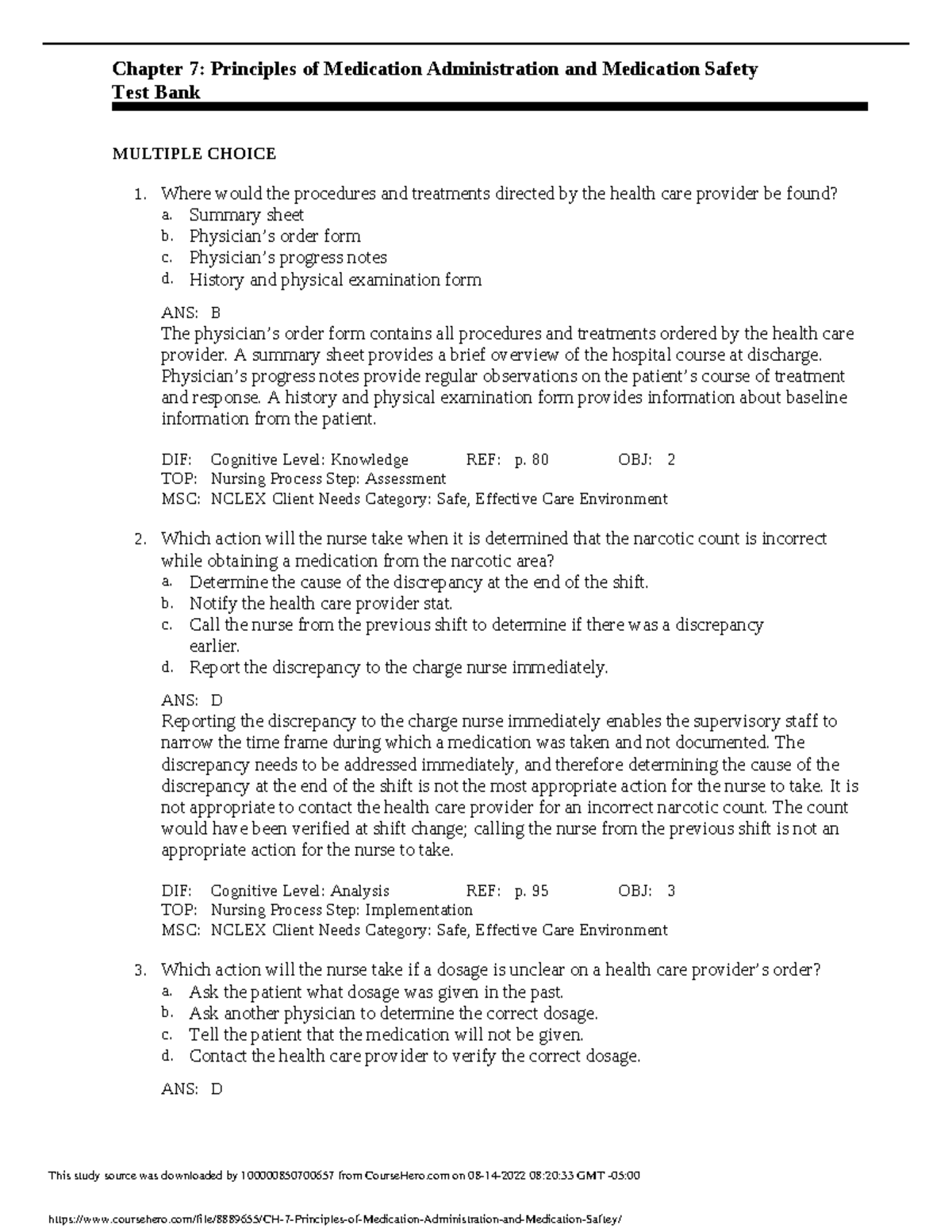 CH 7 Principles Of Medication Administration And Medication Saftey ...