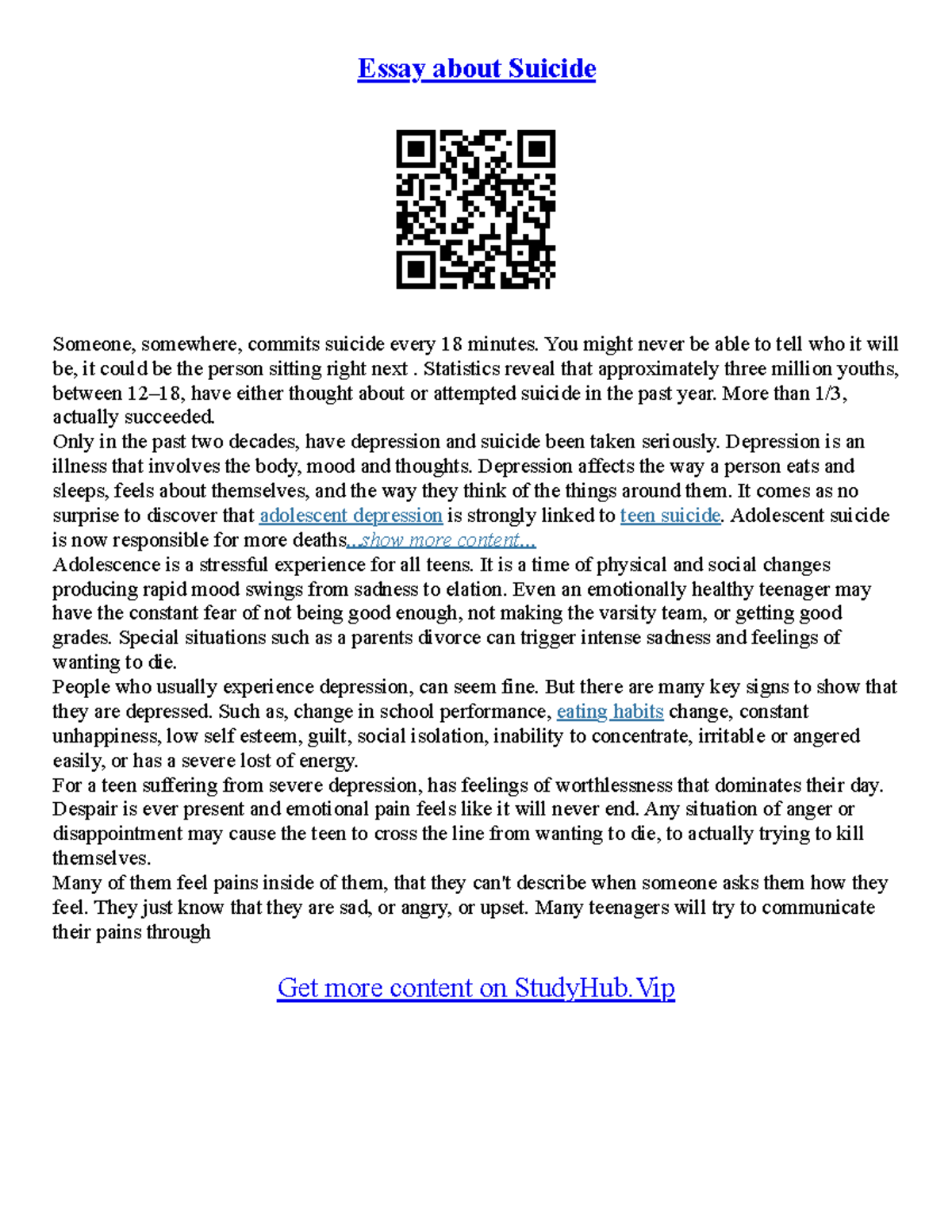 Anecdote Essay Anecdote Essay Essay about Suicide Someone, somewhere