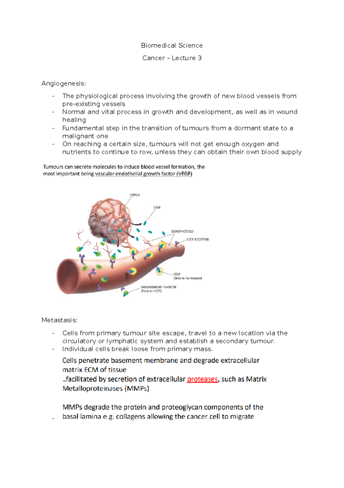 Biomed - Cancer Lecture 3 - Biomedical Science Cancer – Lecture 3 ...