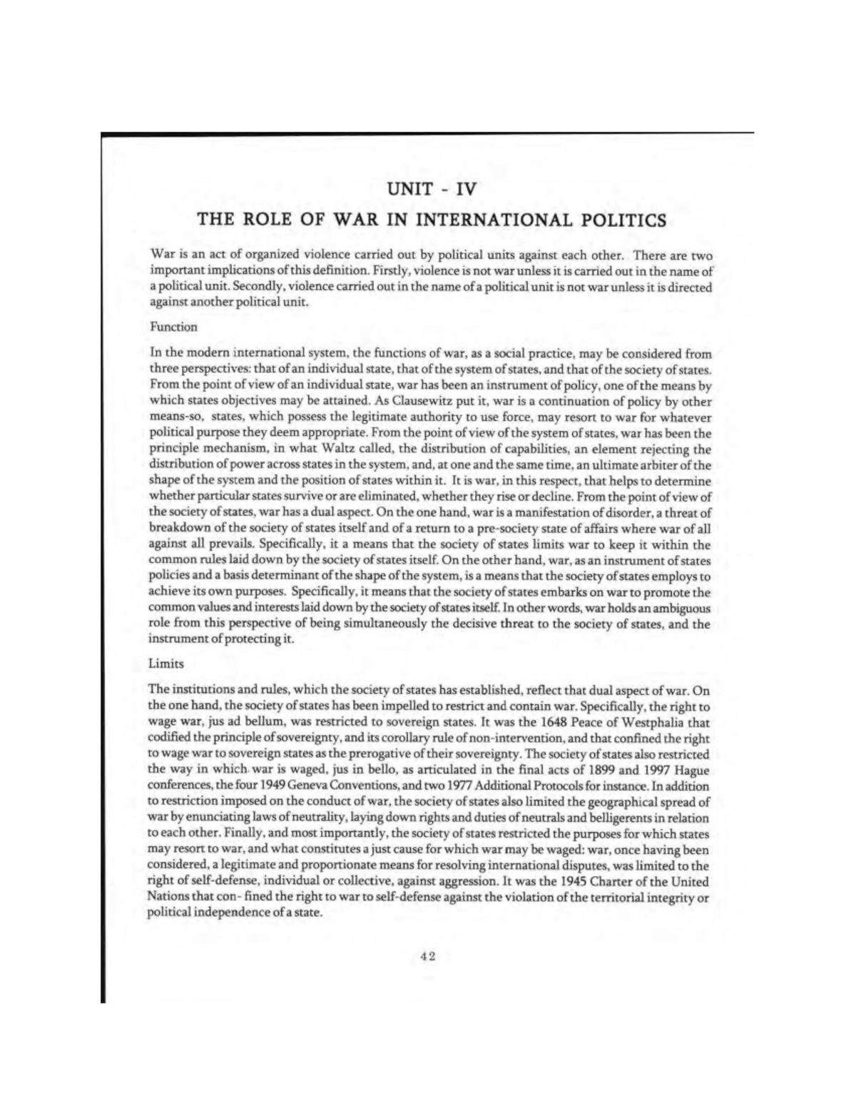 Role of war in International Politics - International Relations Theory ...