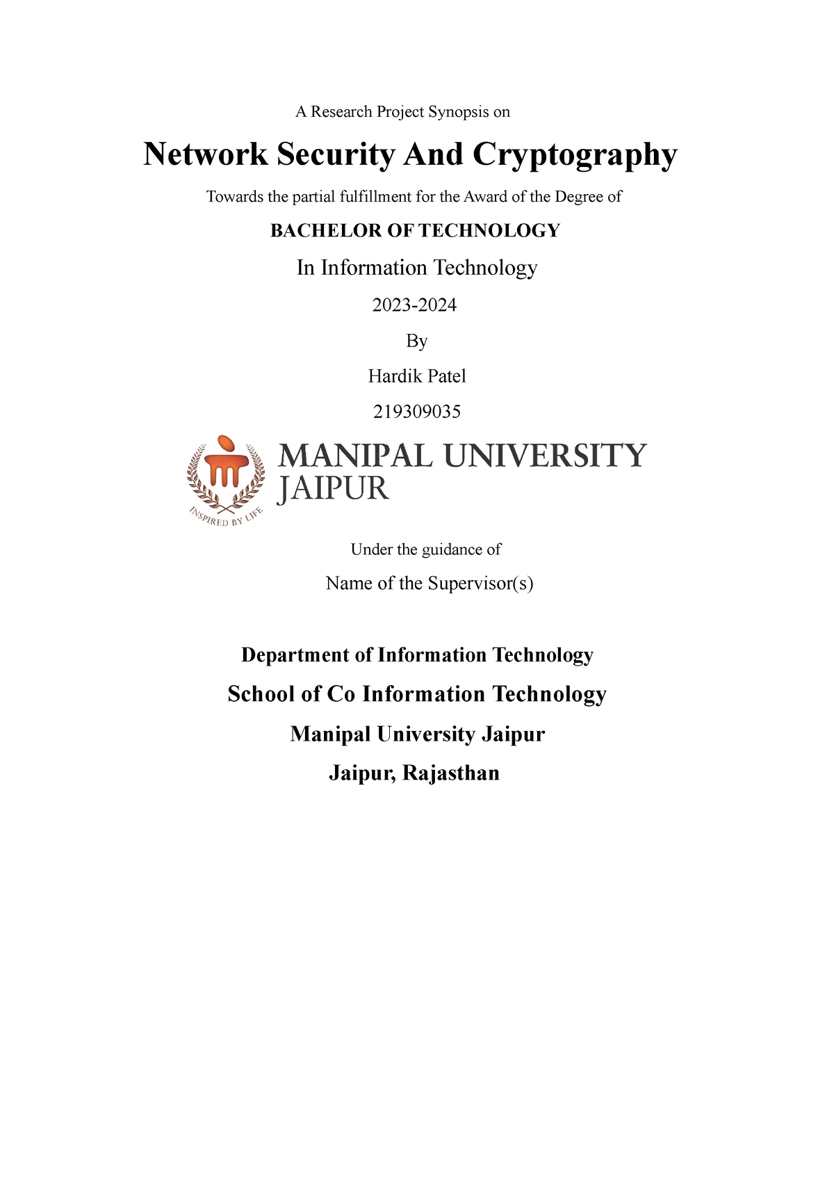 research paper on network security and cryptography