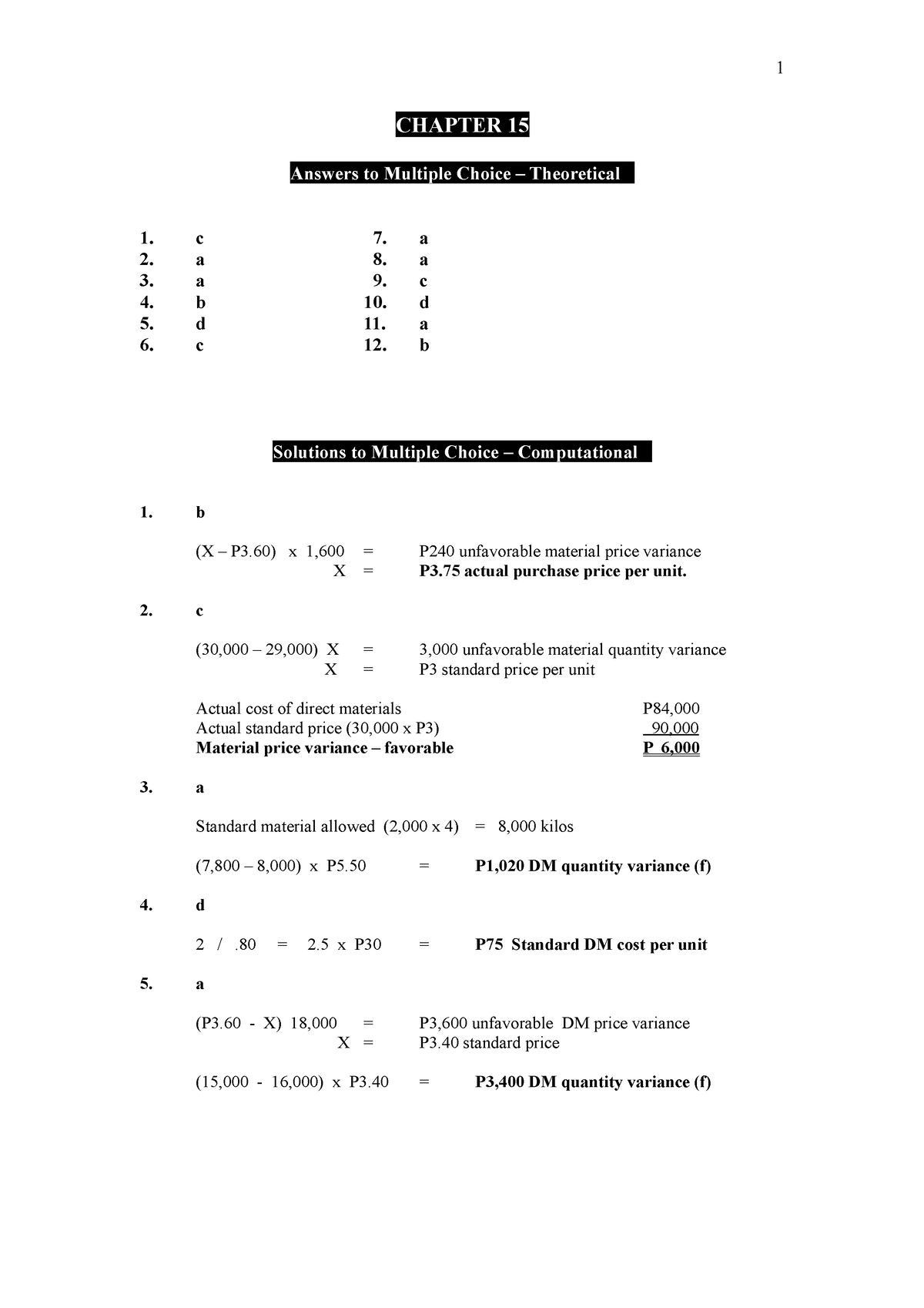 Chapter 15 Notes Chapter 15 Answers To Multiple Choice