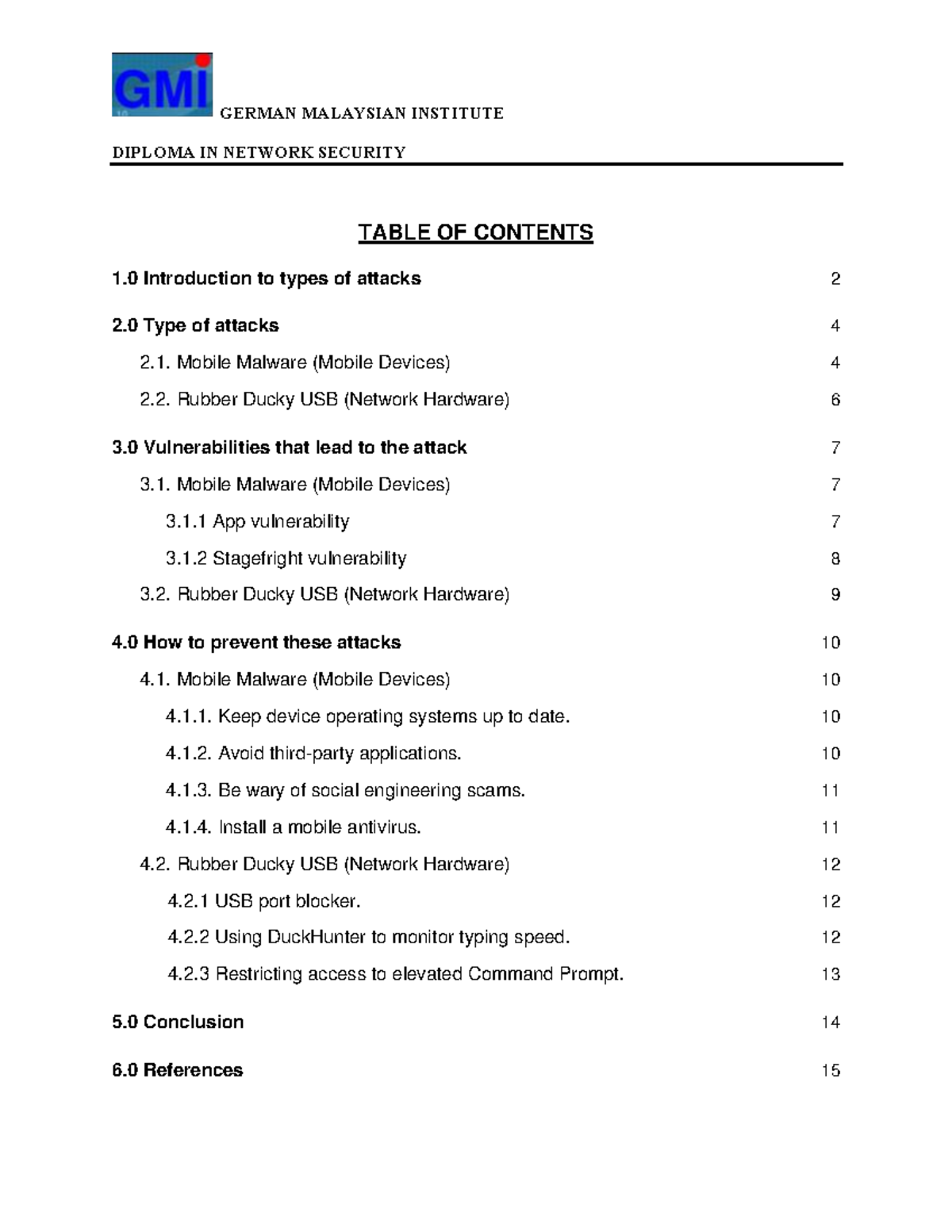 Mobile Malware Rubber Ducky USB GERMAN MALAYSIAN INSTITUTE DIPLOMA IN NETWORK SECURITY 1 Studocu