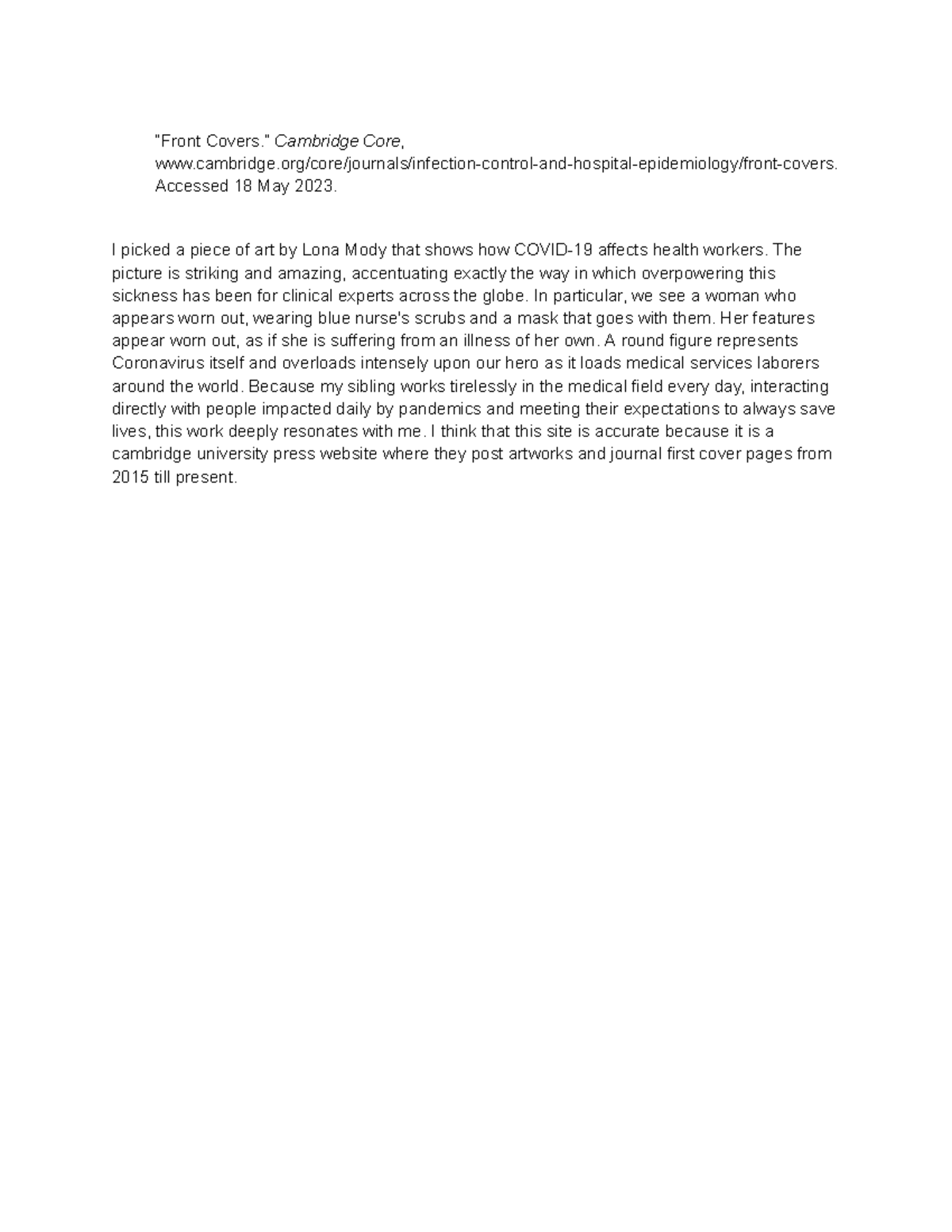 “Front Covers Notes for front cover art piece “Front Covers