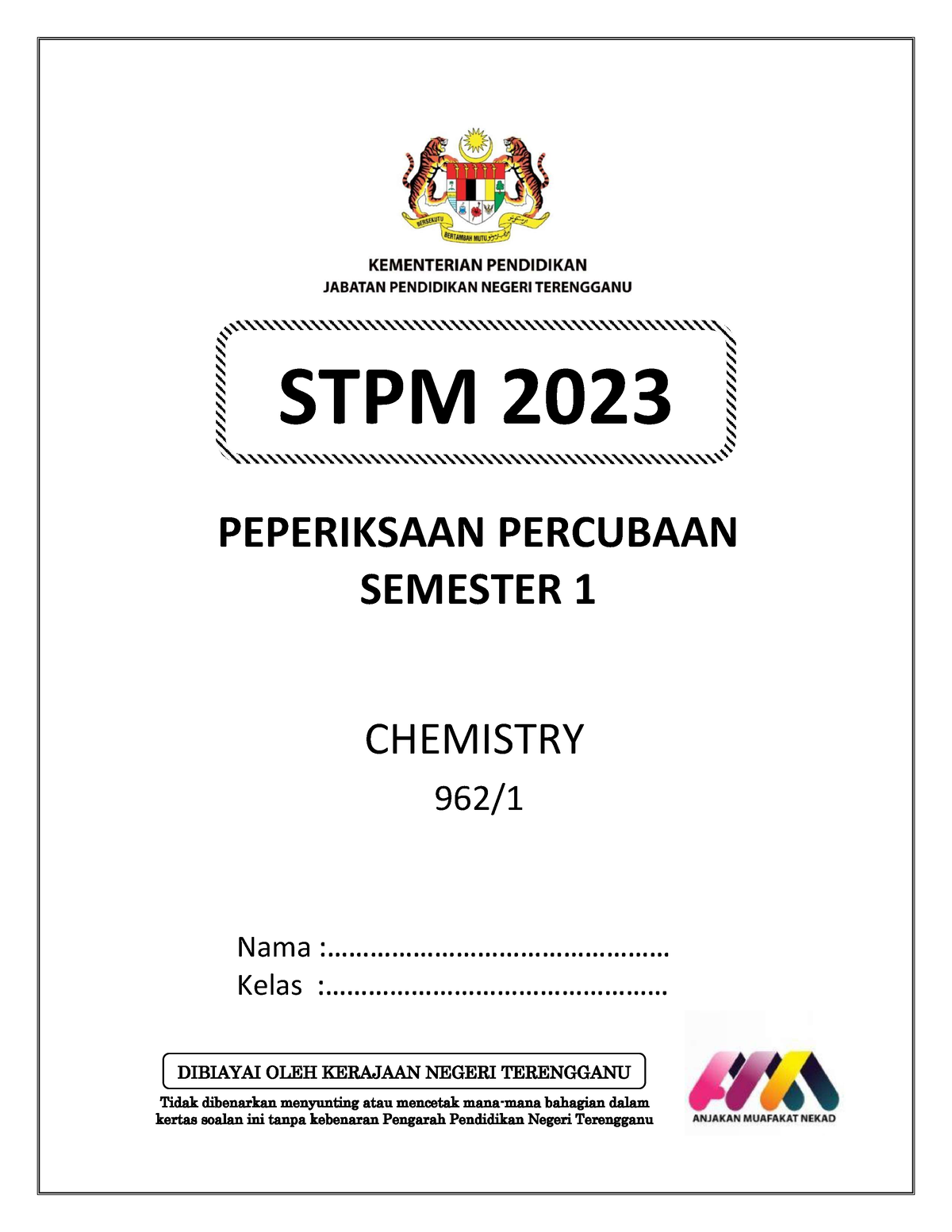 chemistry coursework stpm 2021 sem 1