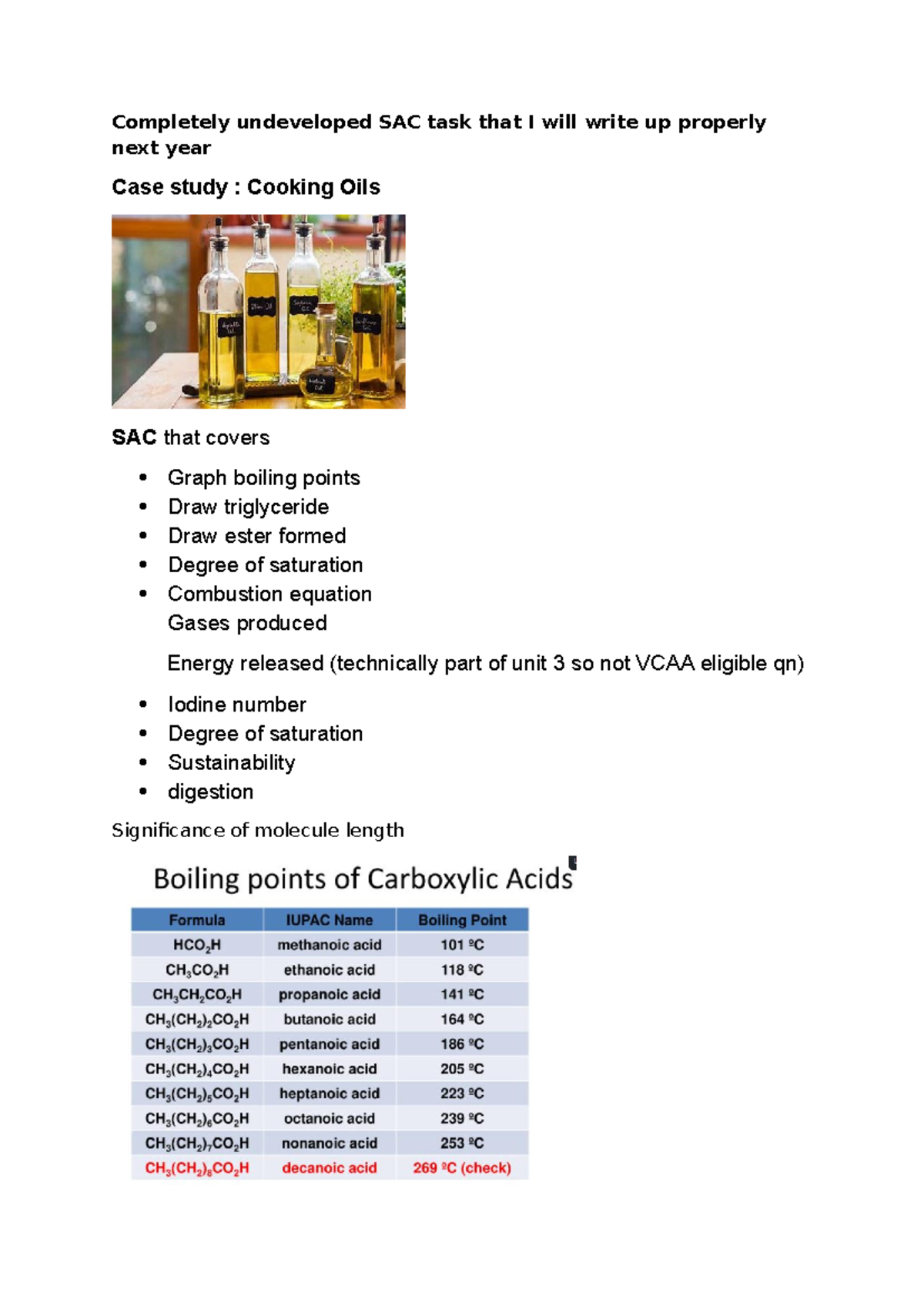 Cooking oil report - Completely undeveloped SAC task that I will write ...