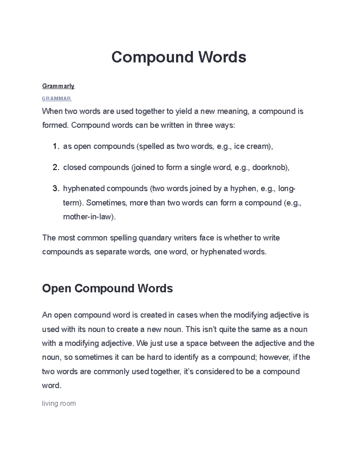 Materials 4 compound words Compound Words Grammarly GRAMMAR When two