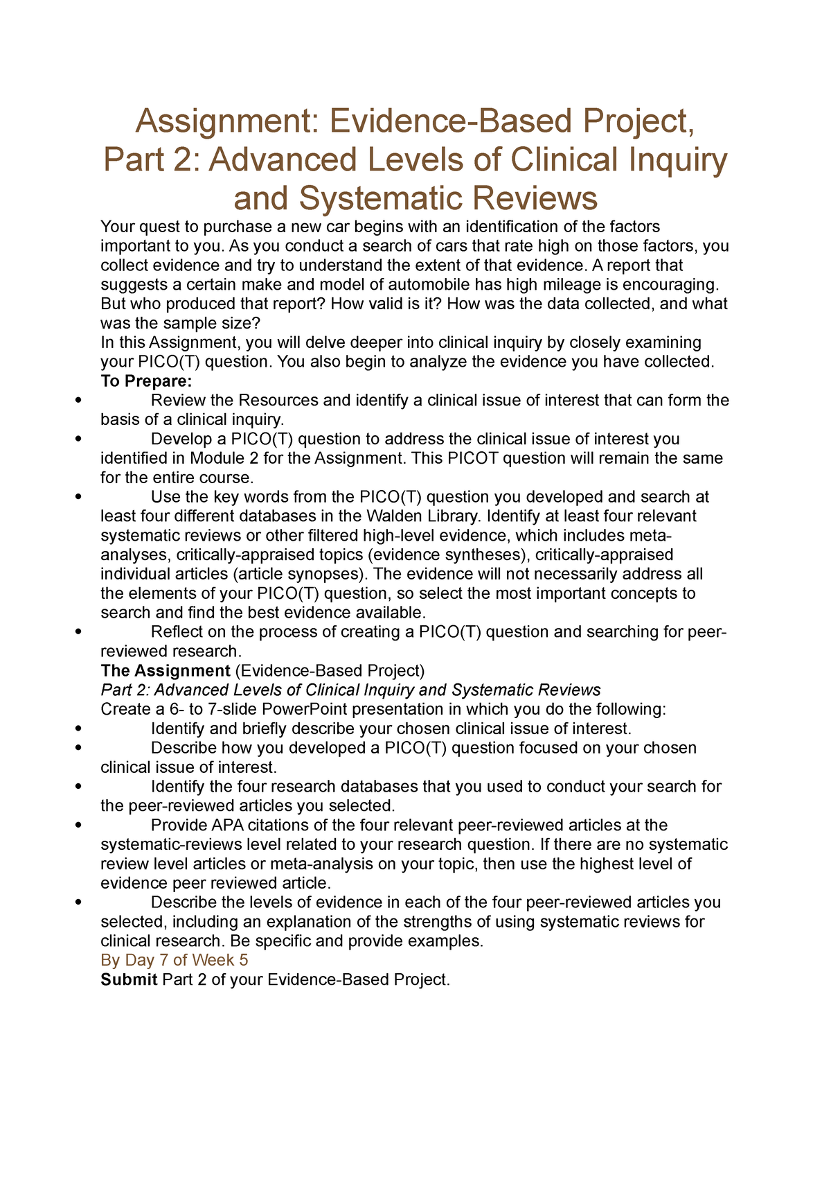 assignment-evidence-based-project-part-2-plus-discussion-assignment