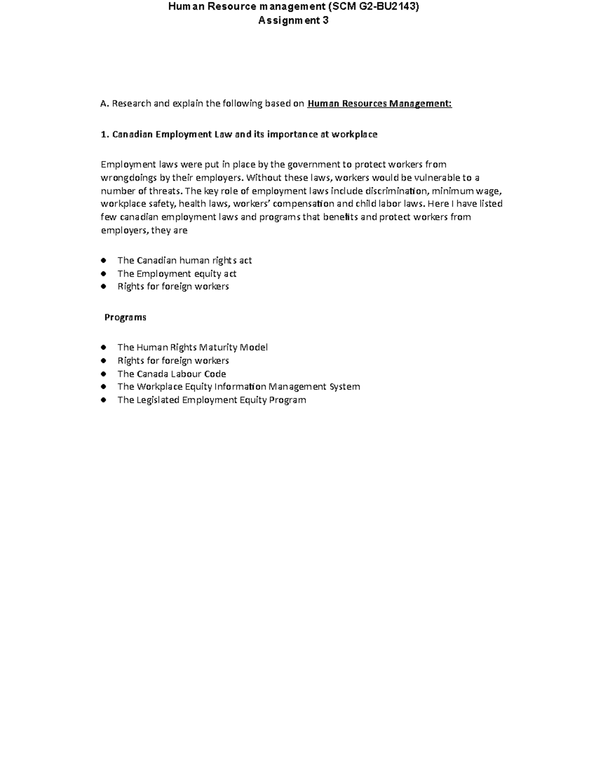 Akilan Sathyamoorthi - HRM Class Activity 3 - Assignment 3 A. Research ...