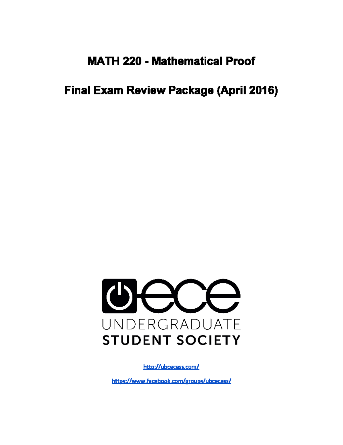 Final Exam - April 2016 Questions (90 marks) - MATH 220 - UBC - Studocu