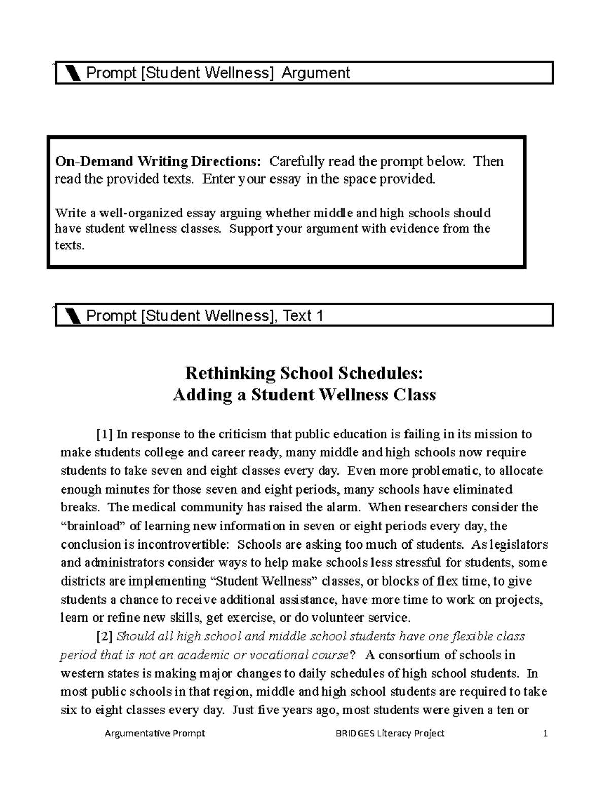 2022-23 Writing On-Demand Grades 8 and 11 Prompt - Prompt [Student ...