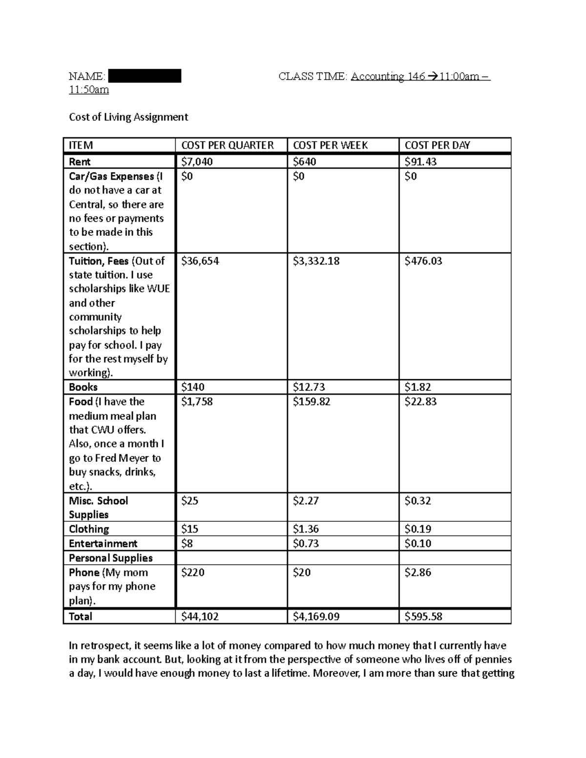 cost of living allowance assignment