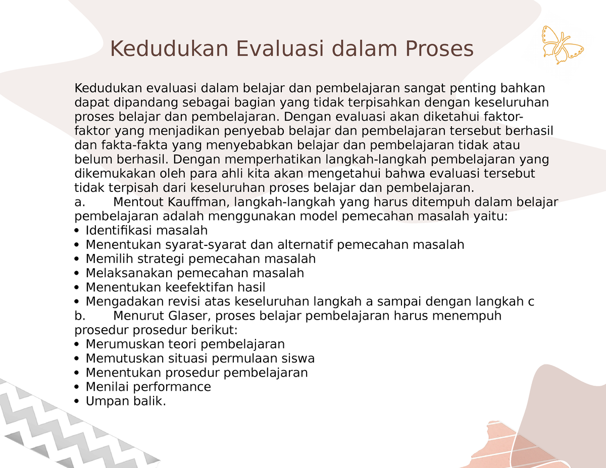 Kedudukan Evaluasi Dalam Proses Pendidikan - Kedudukan Evaluasi Dalam ...