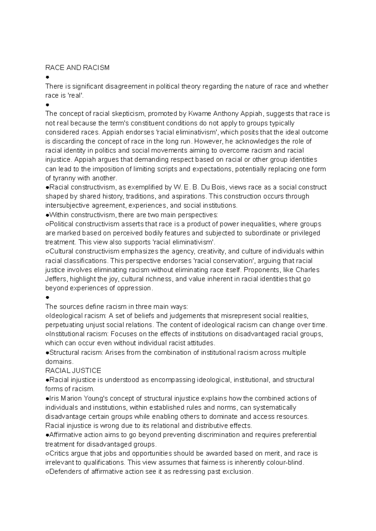 SJ 2538 - Race and Racism Unit - RACE AND RACISM There is significant ...