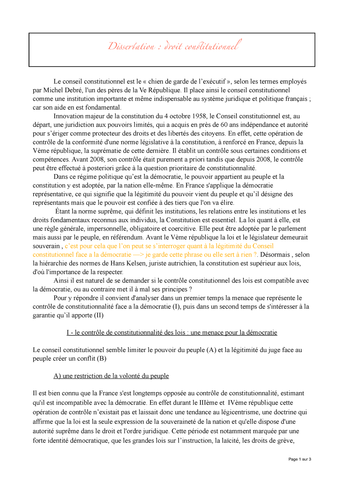 conclusion dissertation droit constitutionnel