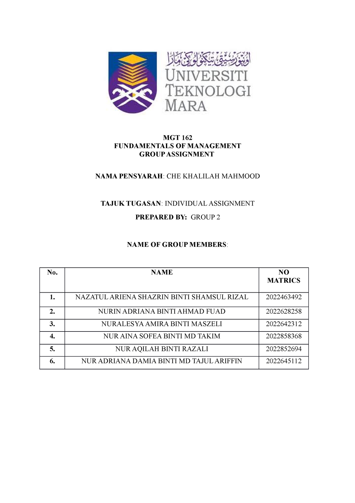 mgt 162 group assignment leading