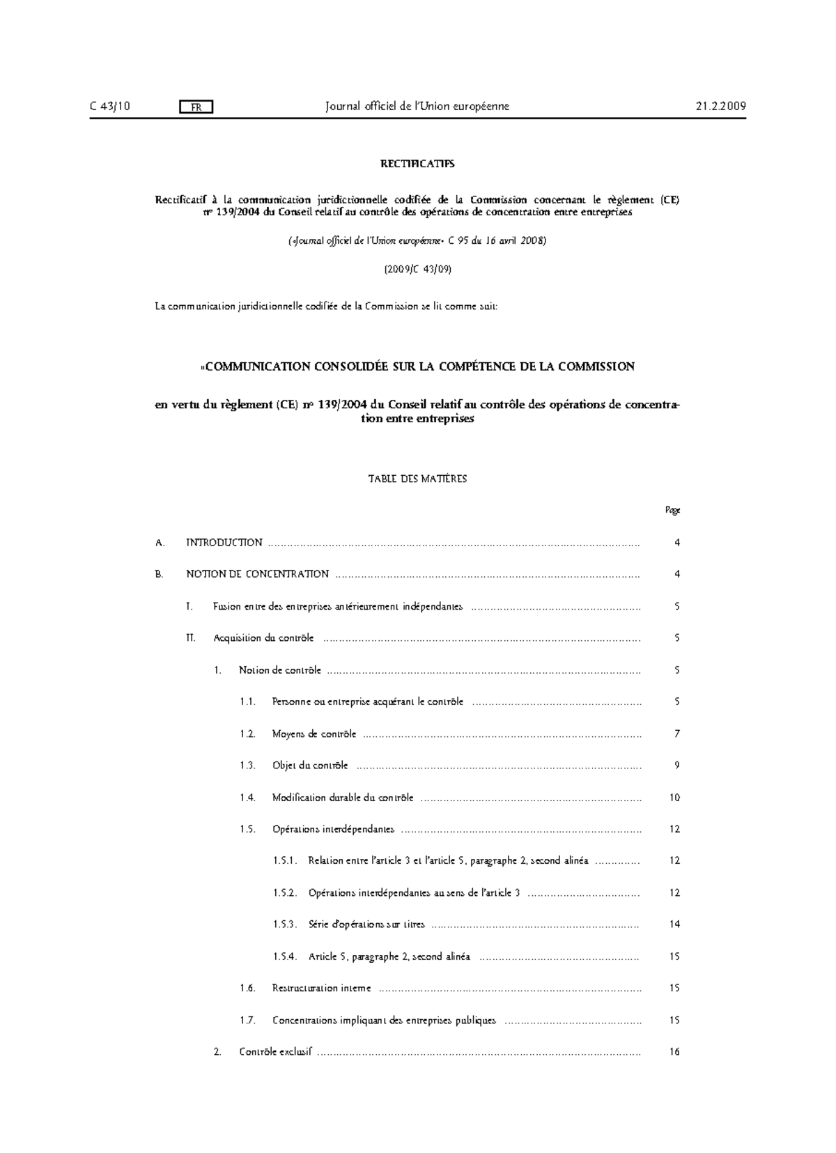 Communication Consolidée De La Commission - RECTIFICATIFS Rectificatif ...