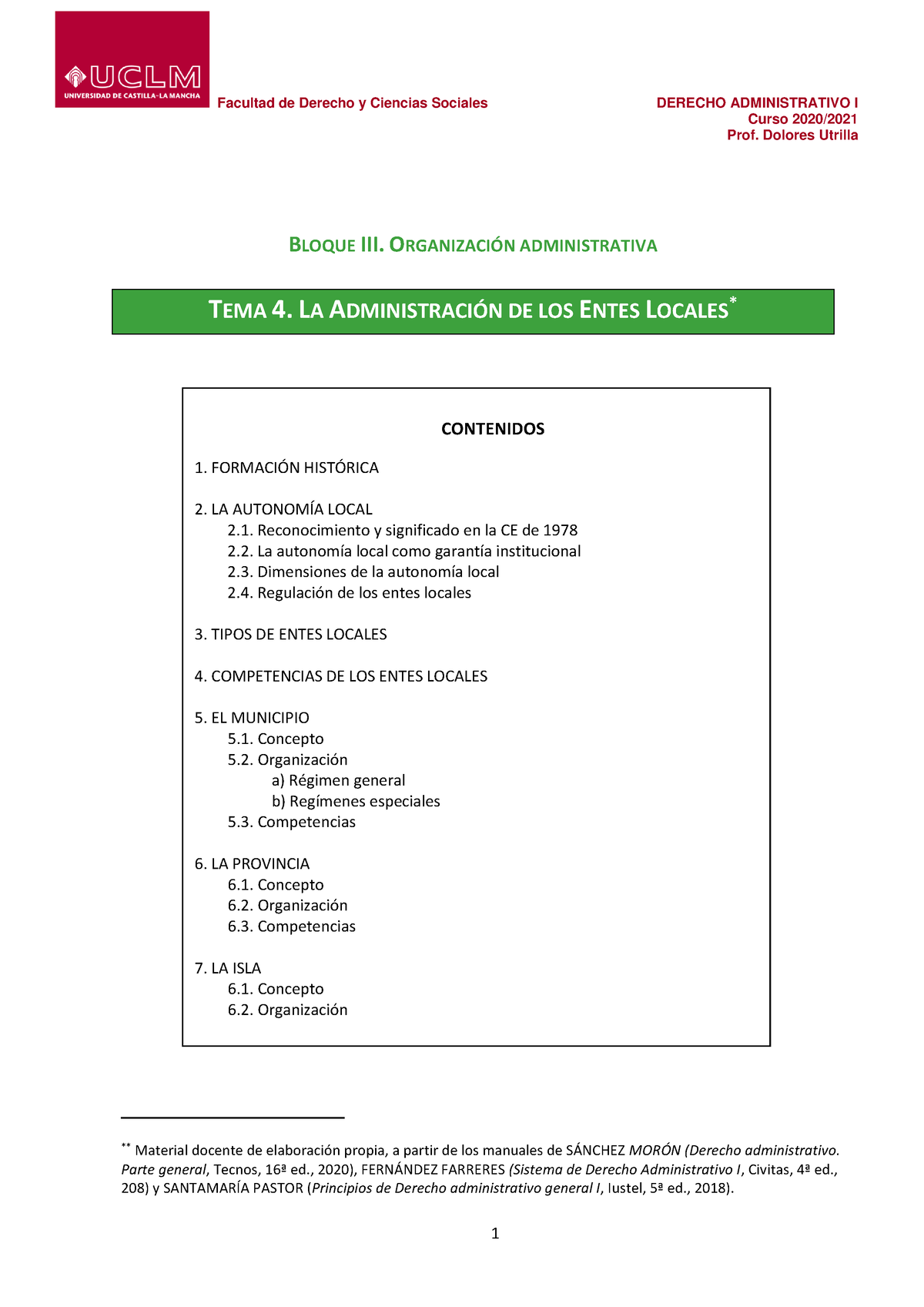 Bloque 3 Tema 4 La Administración De Los Entes Locales - Curso 2020 ...