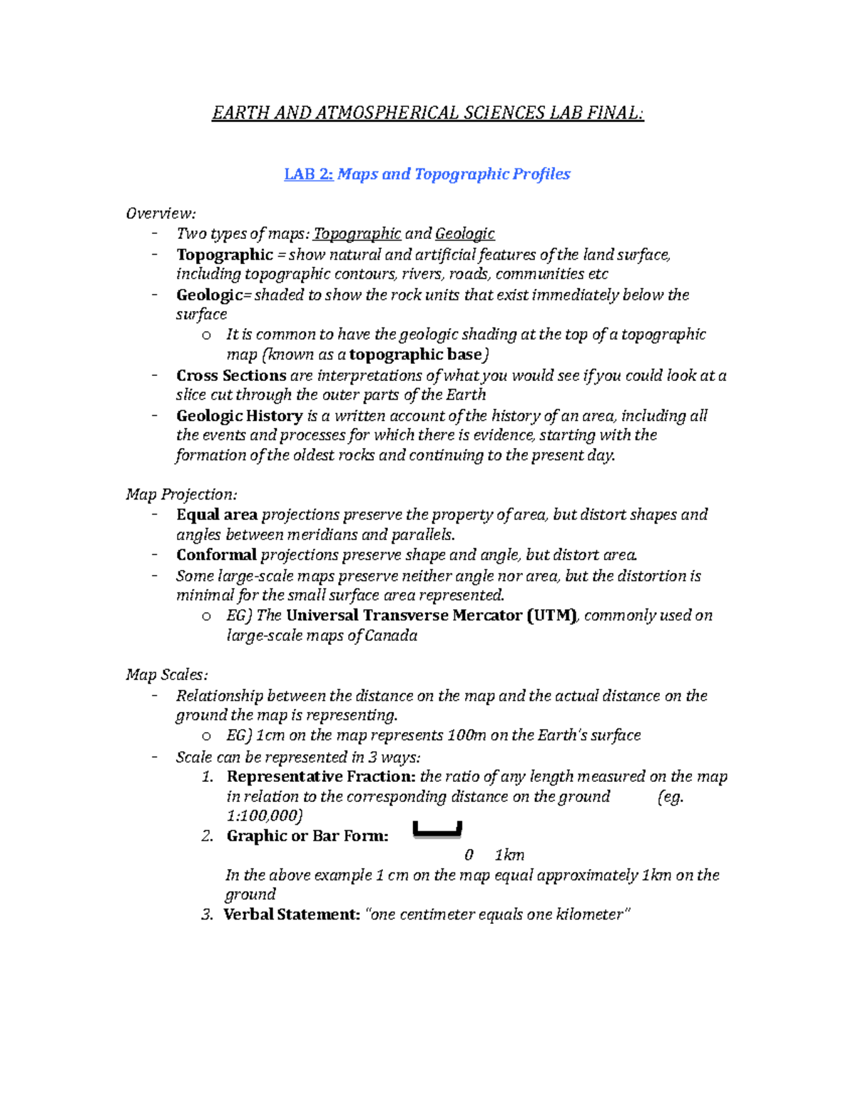 Earth and Atmospherical Sciences Lab Final - EARTH AND ATMOSPHERICAL ...