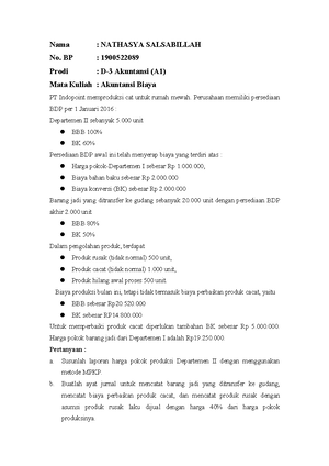 Harga Pokok Proses Studocu