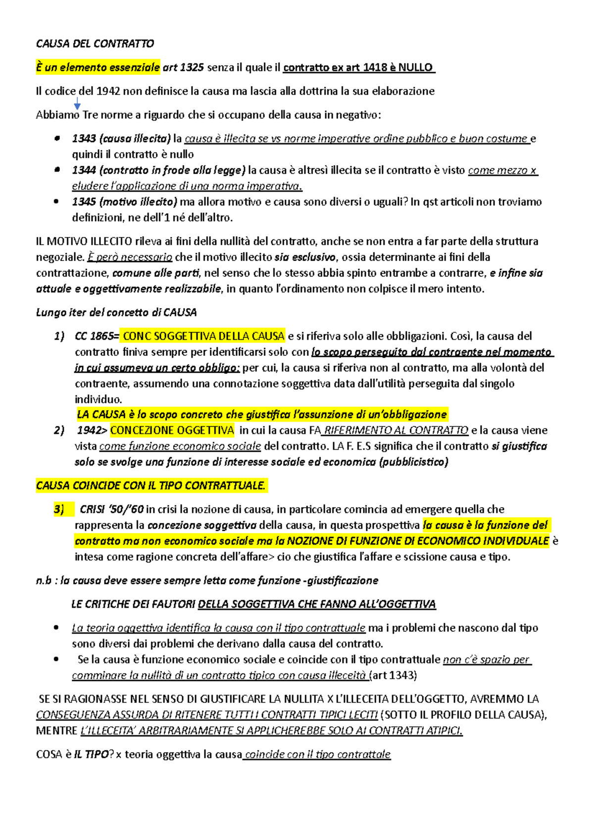 Causa DEL Contratto - Riassunti Semplici - CAUSA DEL CONTRATTO È Un ...