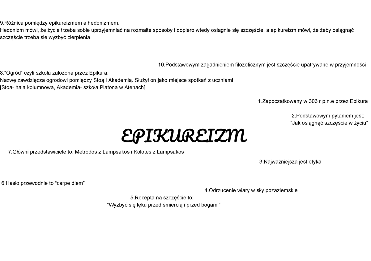 Epikureizm - 9óżnica Pomiędzy Epikureizmem A Hedonizmem. Hedonizm Mówi ...