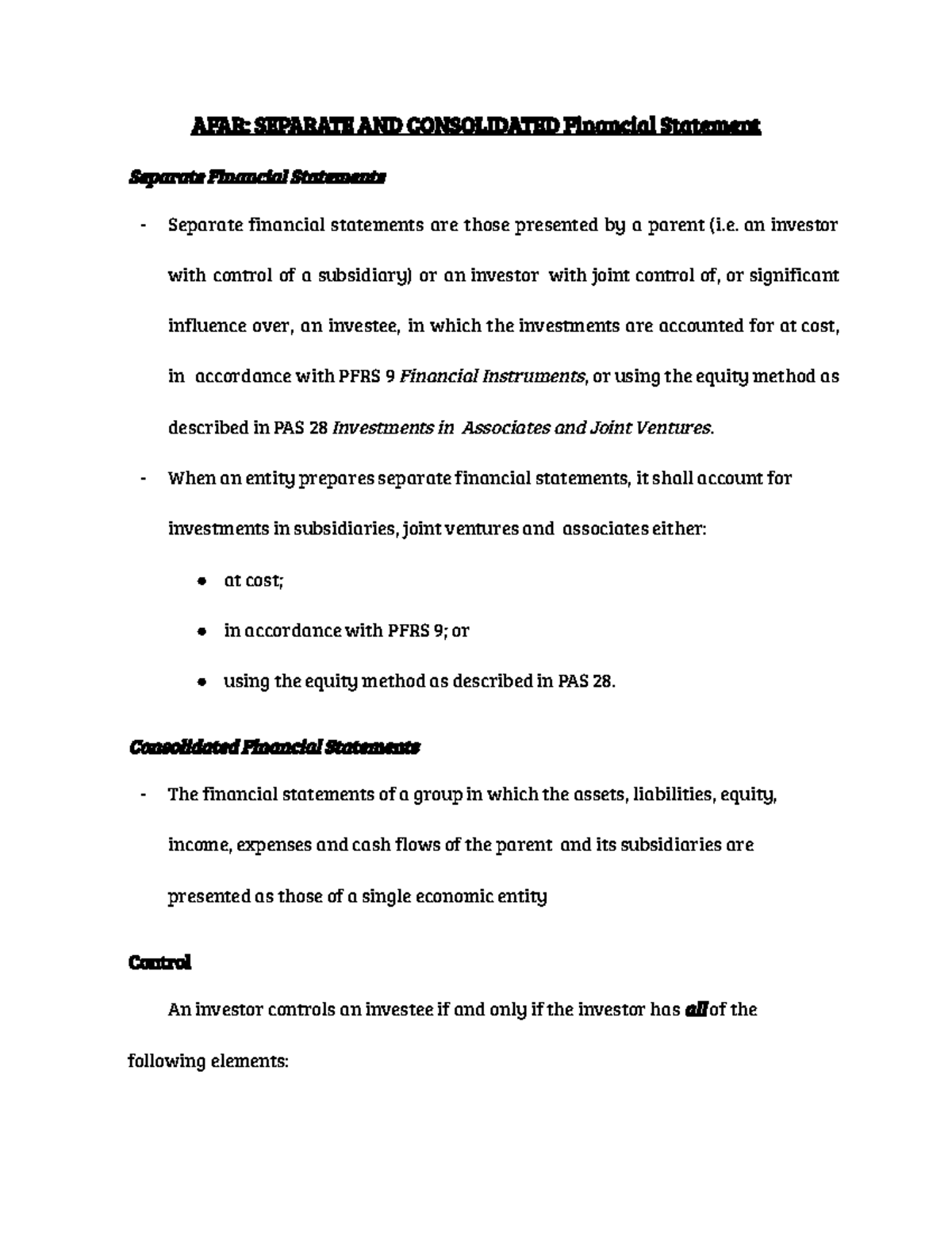 AFAR Separate AND Consolidated FS - AFAR: SEPARATE AND CONSOLIDATED ...