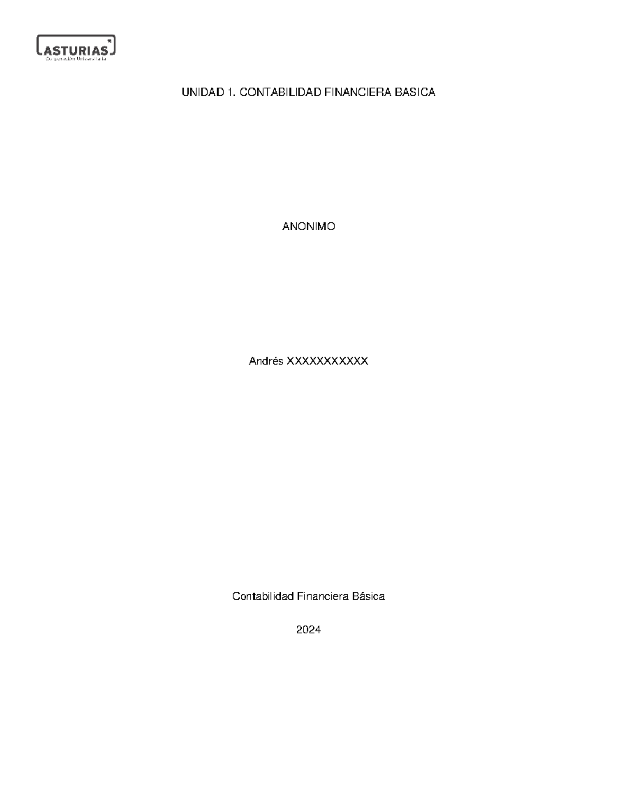 Unidad 1 Contabilidad Financiera Básica Caso Practico Unidad 1