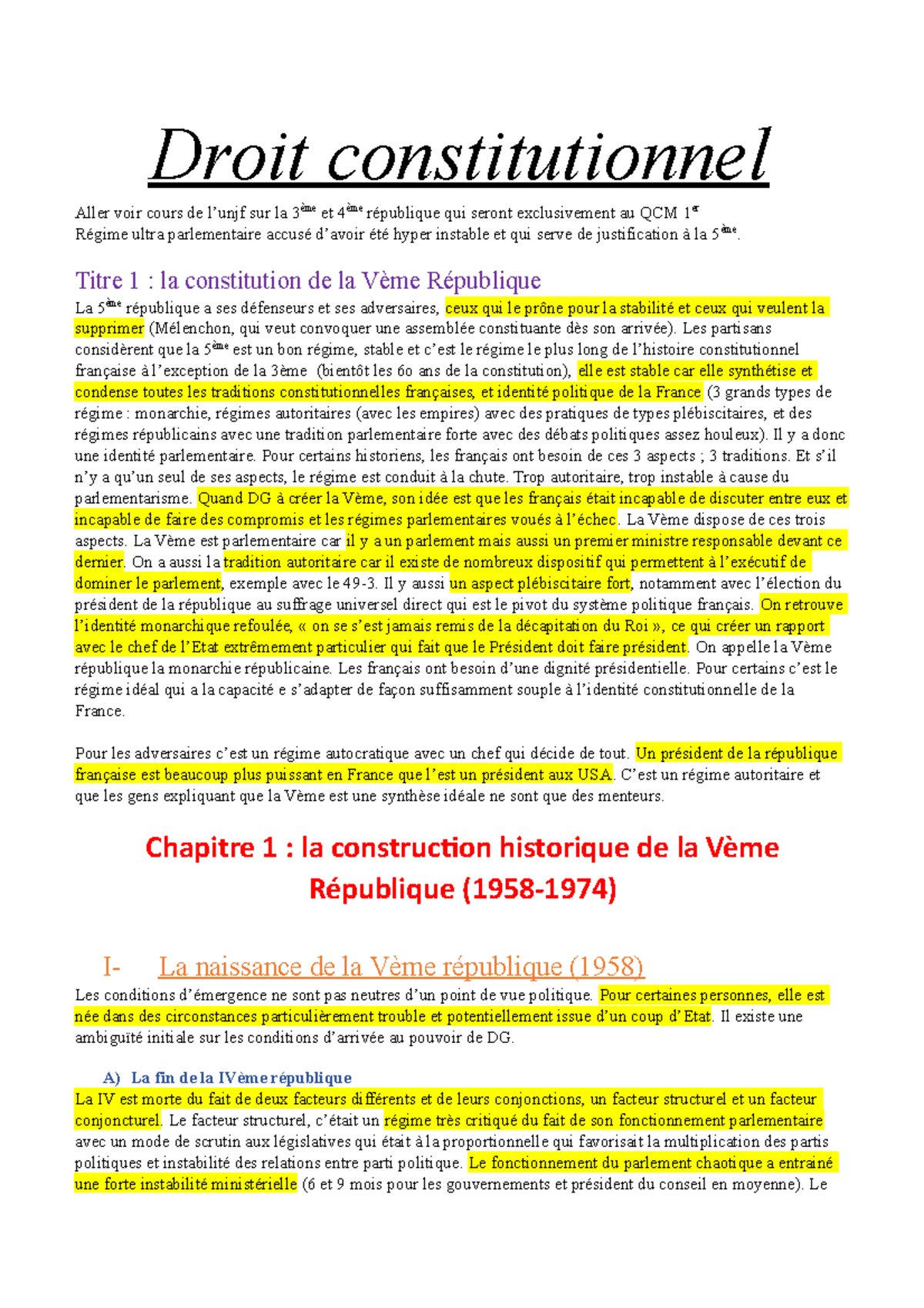 Droit Constitutionnel - Droit Constitutionnel Aller Voir Cours De L ...