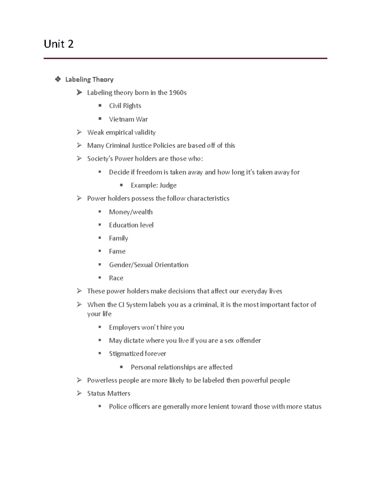 Unit 2 Dr. Petrocelli Unit 2 Labeling Theory Labeling theory born