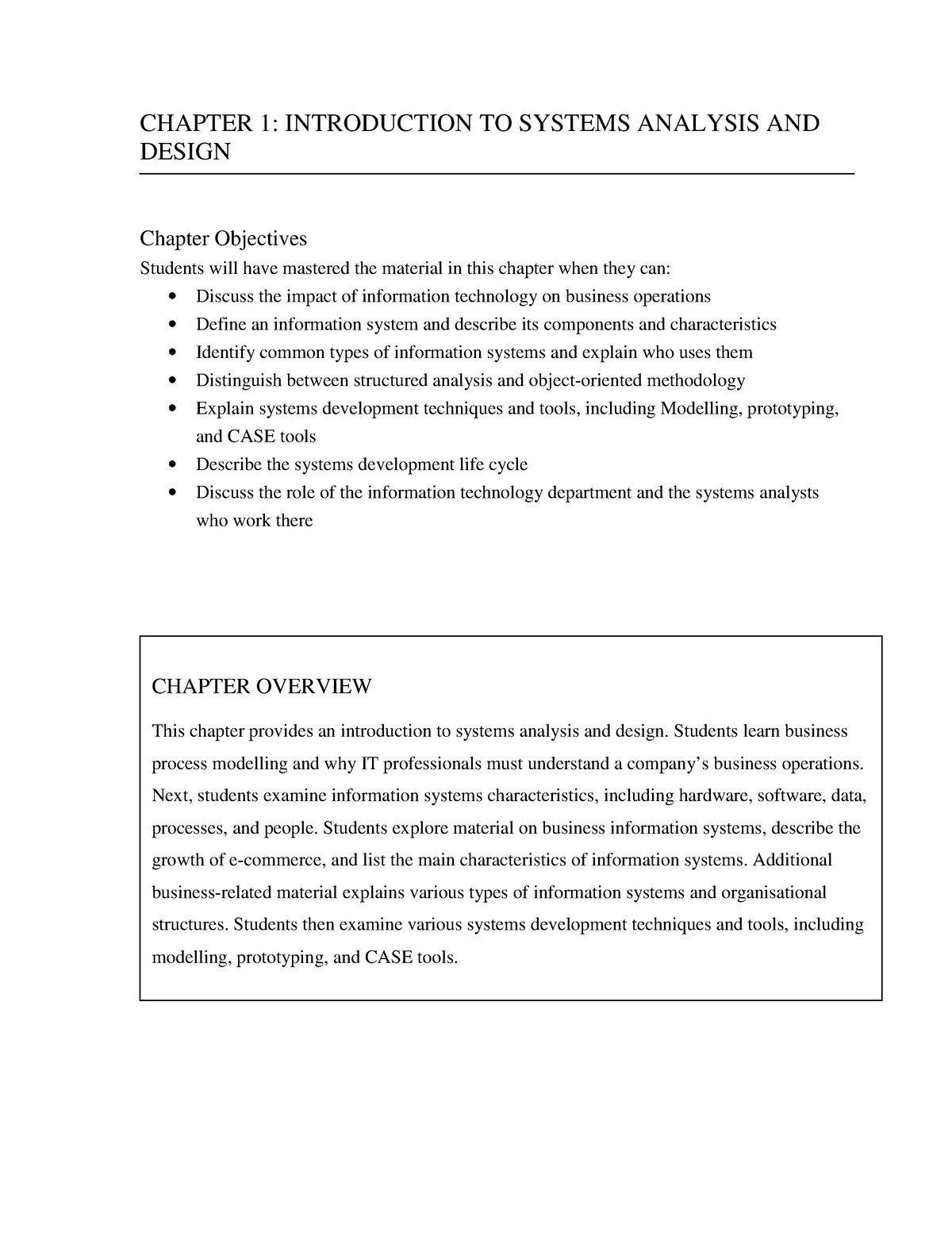 Chap1to4 - CHAPTER 1: INTRODUCTION TO SYSTEMS ANALYSIS AND DESIGN ...