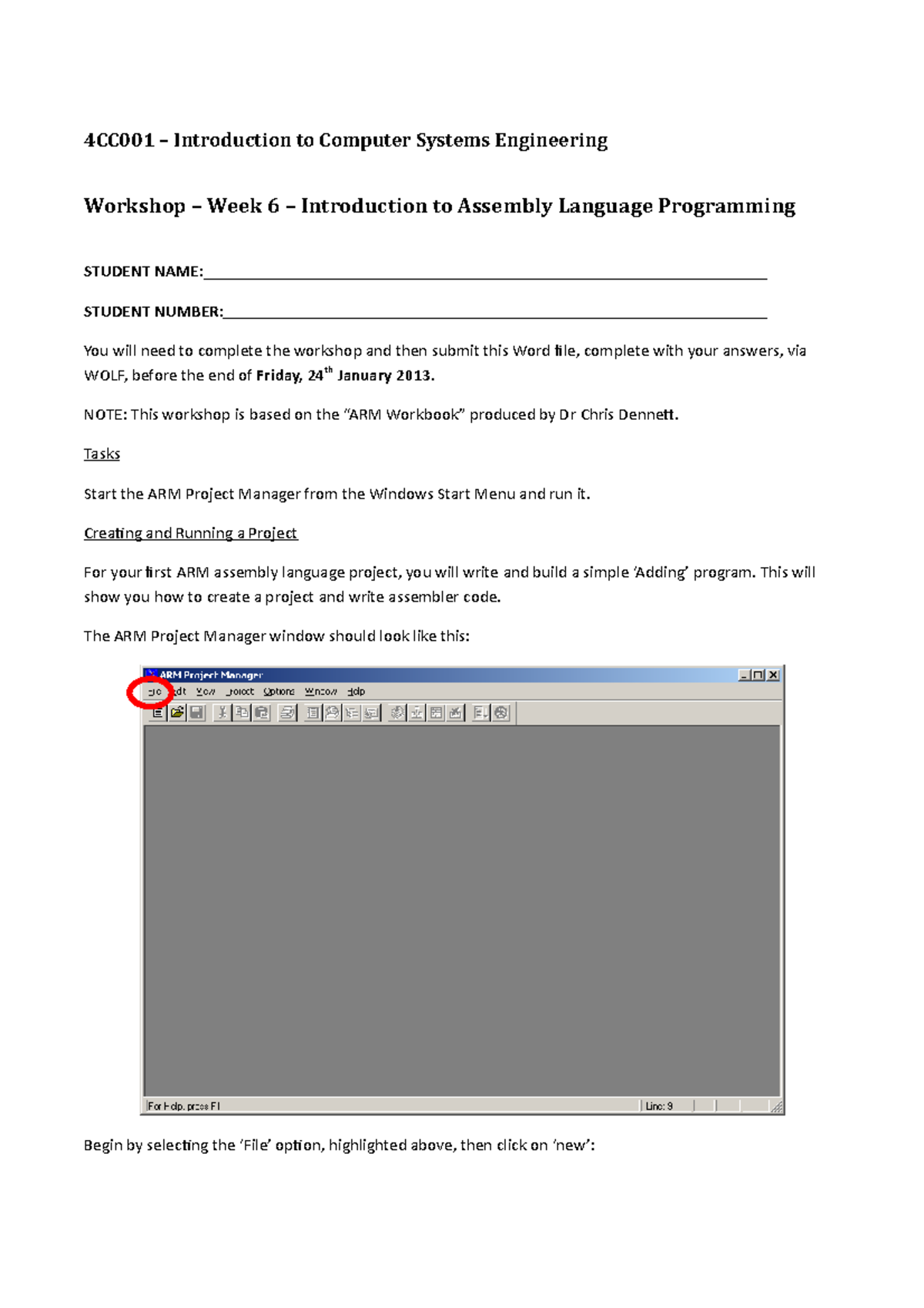 Week 6 Workshop - 4CC001 – Introduction to Computer Systems Engineering ...