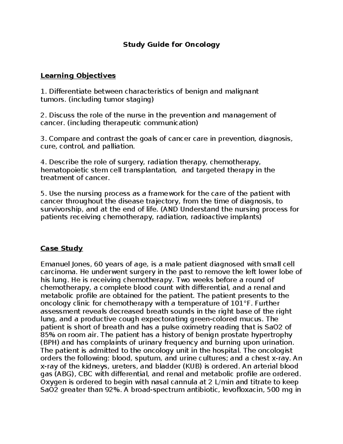 Study Guide for Oncology - Tagged - Study Guide for Oncology Learning ...
