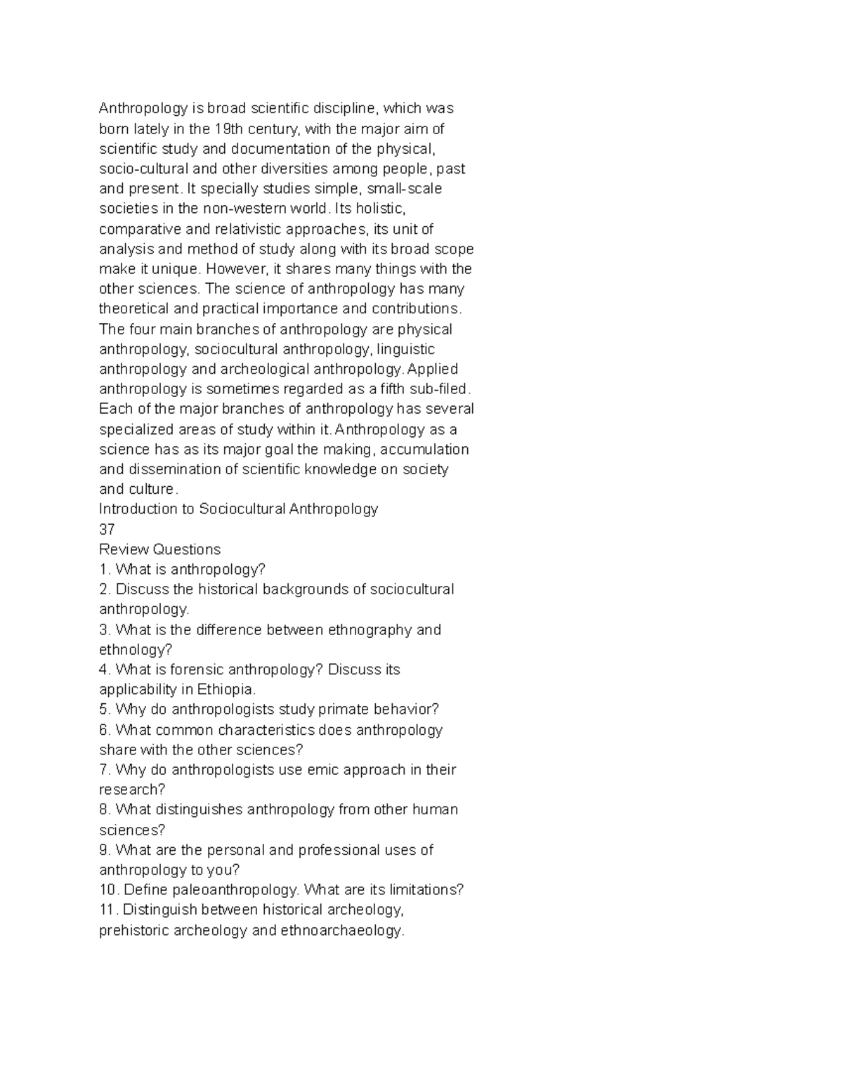 1.8. Chapter Summary - Anthropology is broad scientific discipline ...
