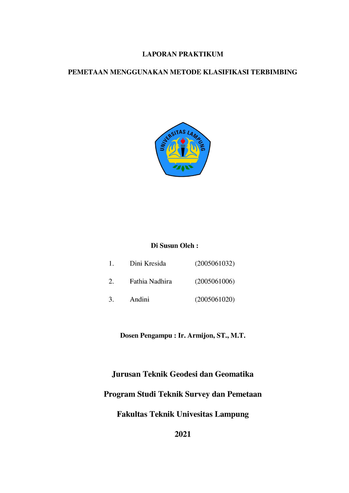 Laporan Praktikum Klasifikasi Terbimbing PCD - LAPORAN PRAKTIKUM ...