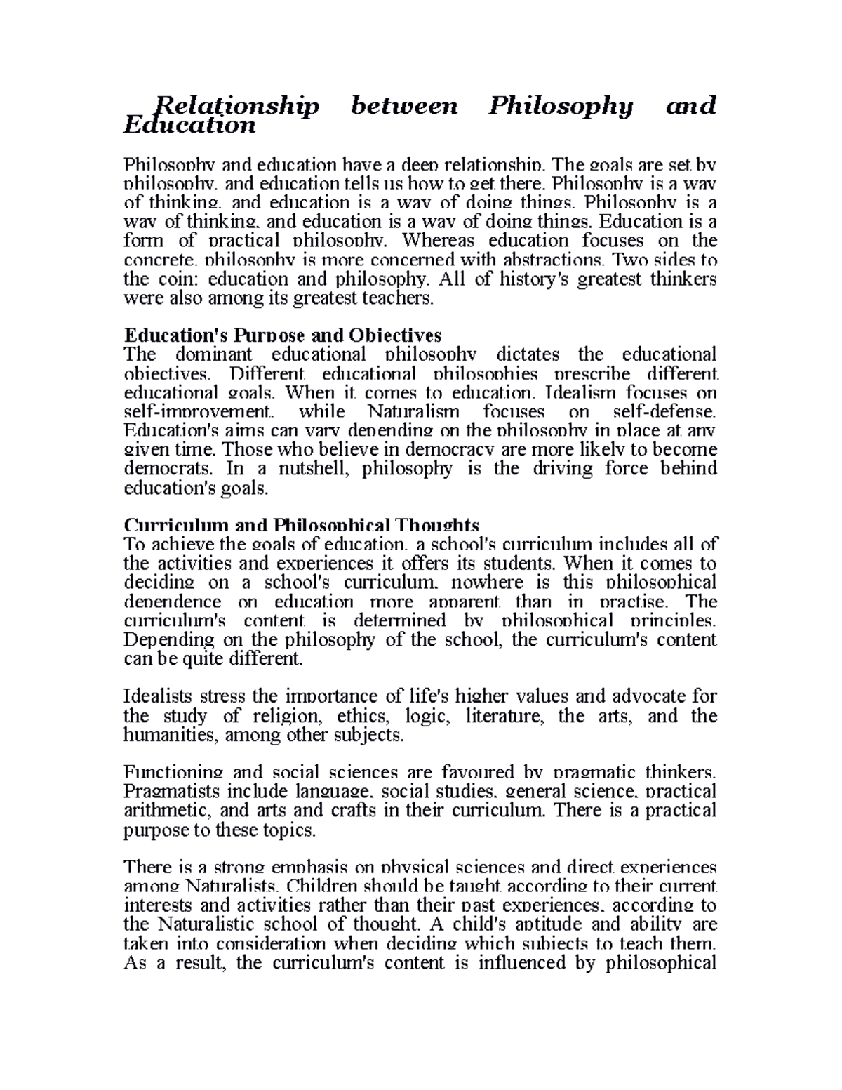 Relationship Between Philosophy And Education Relationship Between Relationship Between Philosophy And Education Relationship Between
