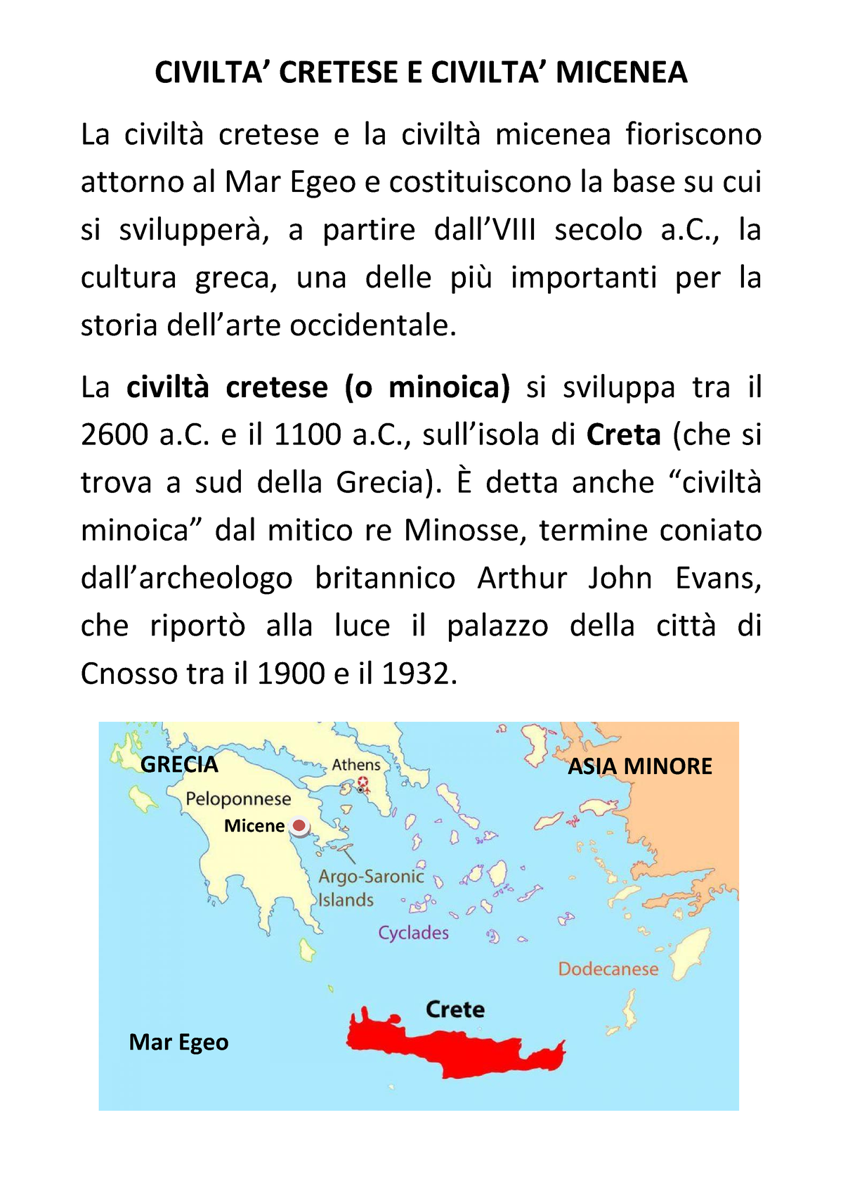 Civiltà cretese e micenea - Micene CIVILTA’ CRETESE E CIVILTA’ MICENEA ...