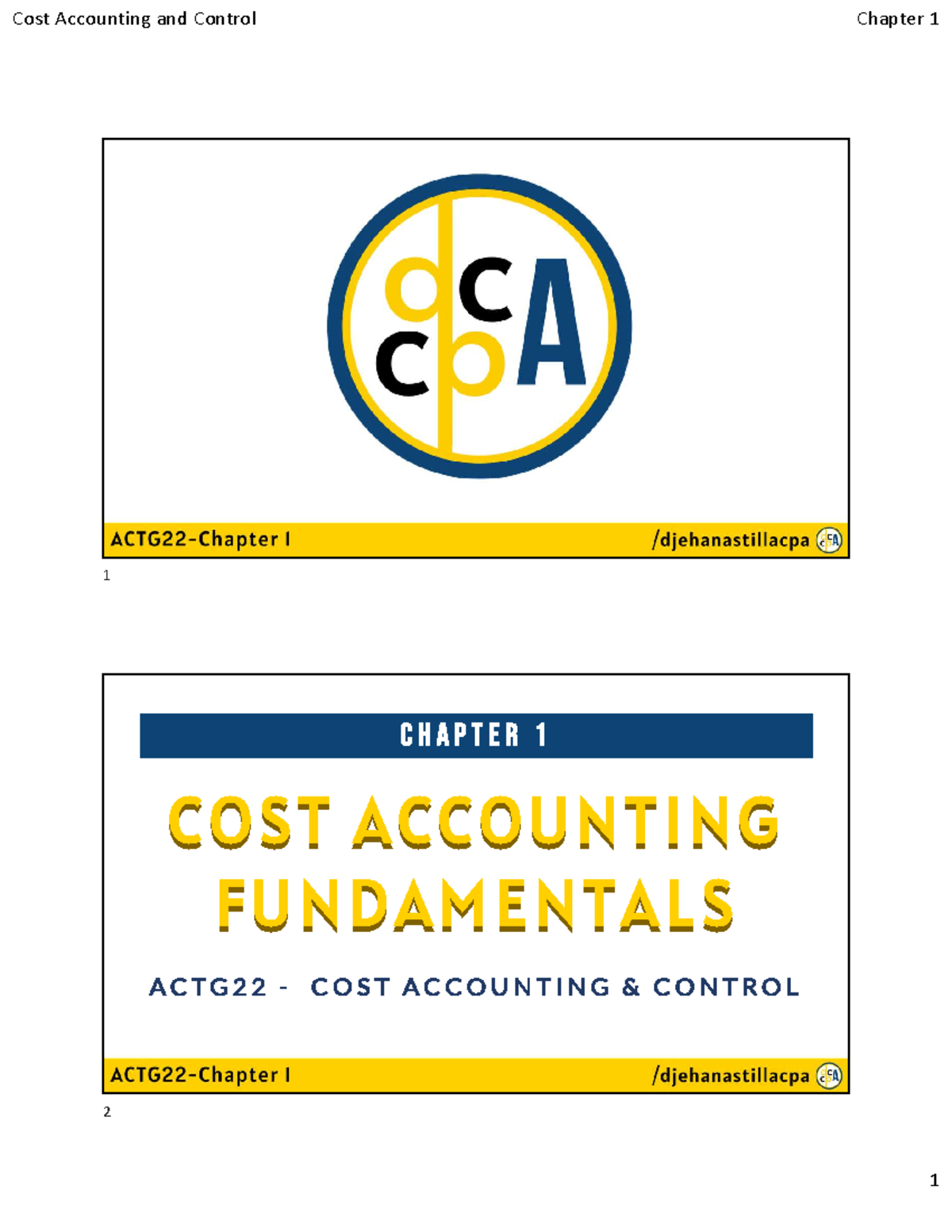 PDFChapter 1 cost accounting lecture for first year students with