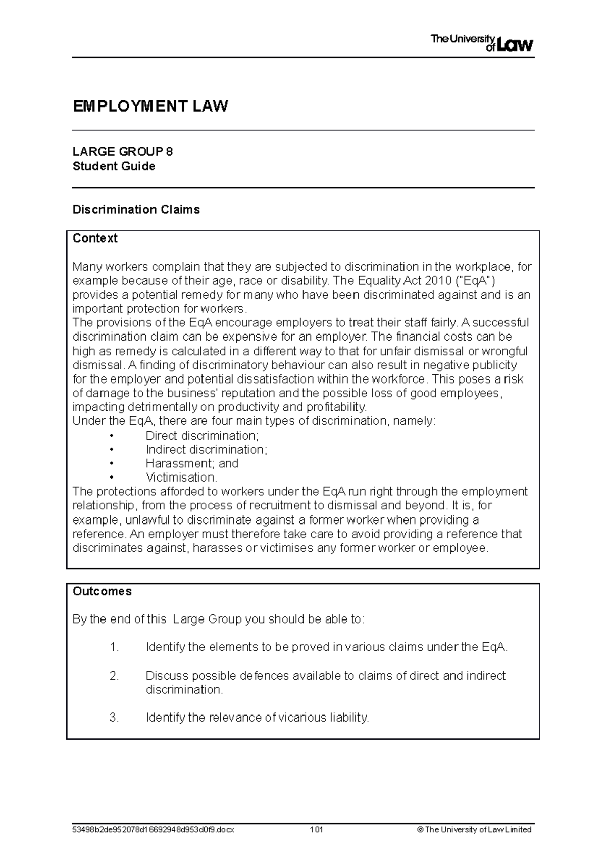 1920 employment level 5 lg08 ce01 student guide - EMPLOYMENT LAW LARGE ...