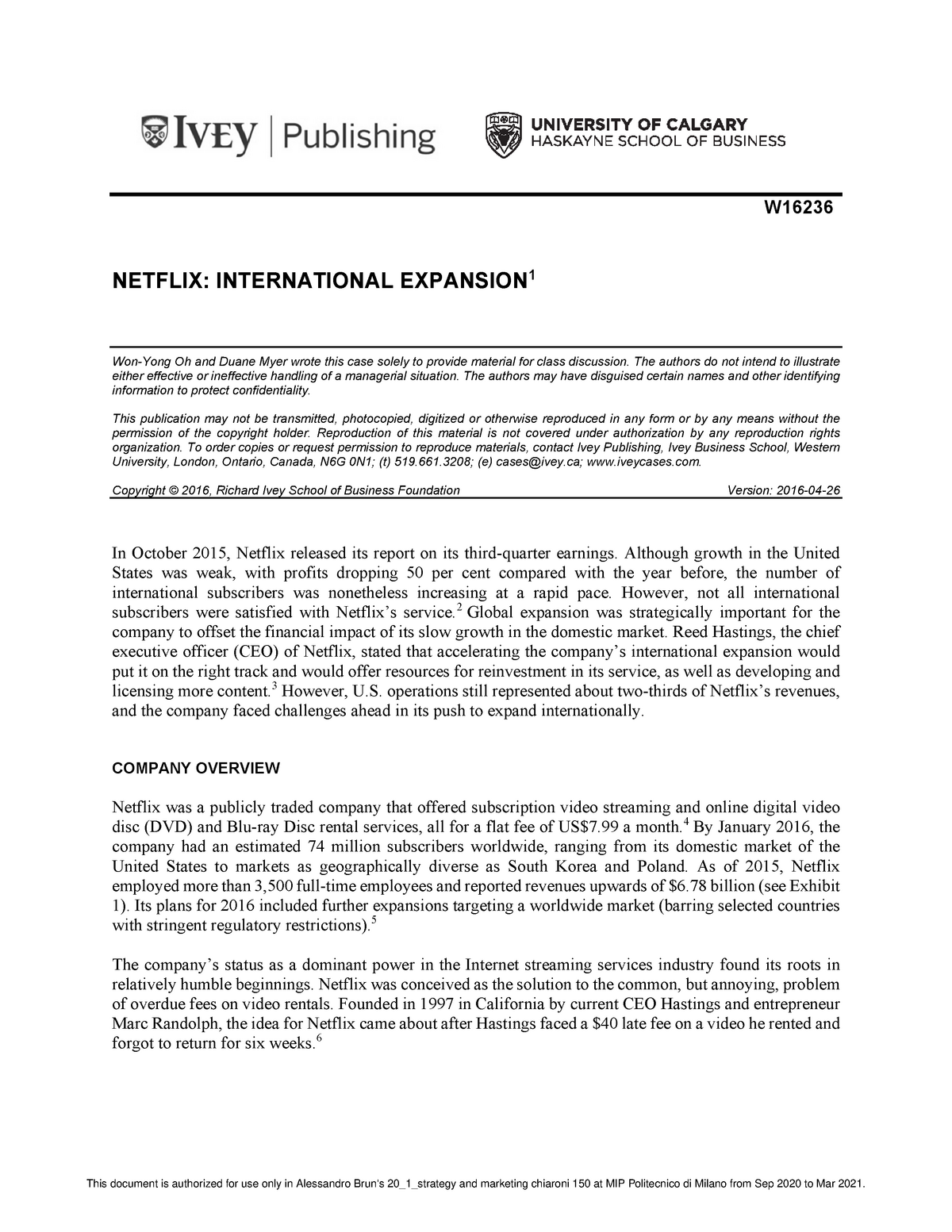 netflix international expansion case study solution pdf