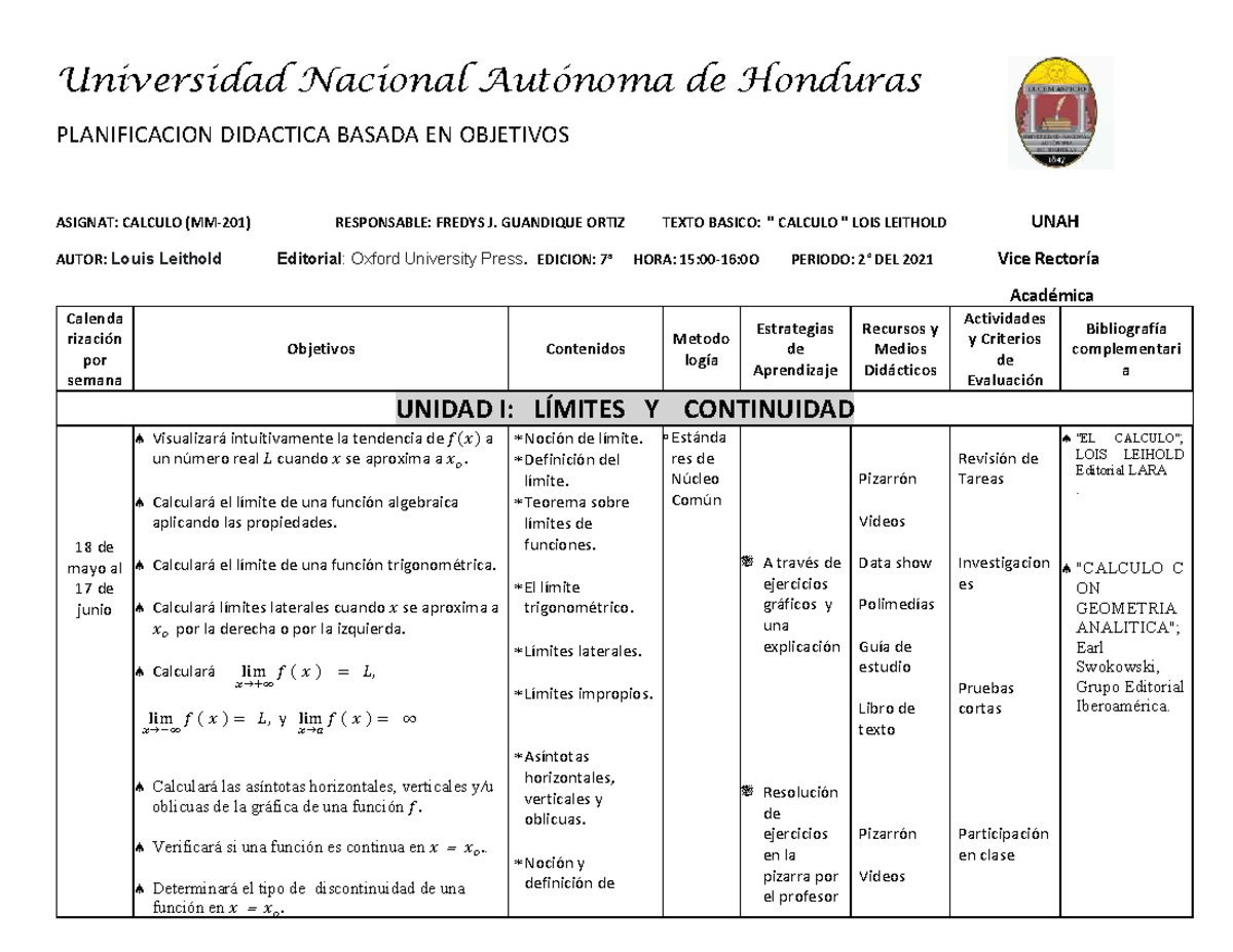 Jornalizacion de MM 201 Universidad Nacional Autónoma de Honduras