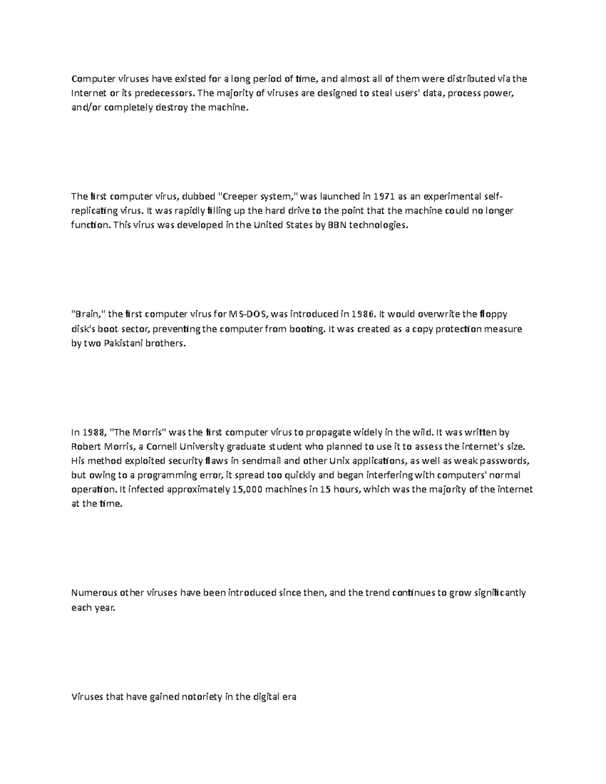 Computer viruses eeeeeeeeeeeeeeeeeeeeeee Computer viruses have