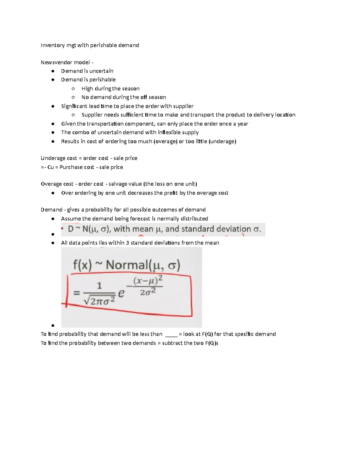Class 7 Service MGT Inventory mgt with perishable demand Newsvendor