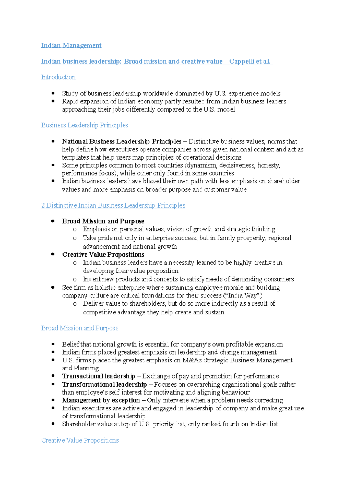 Indian Management - Introduction Study of business leadership worldwide ...