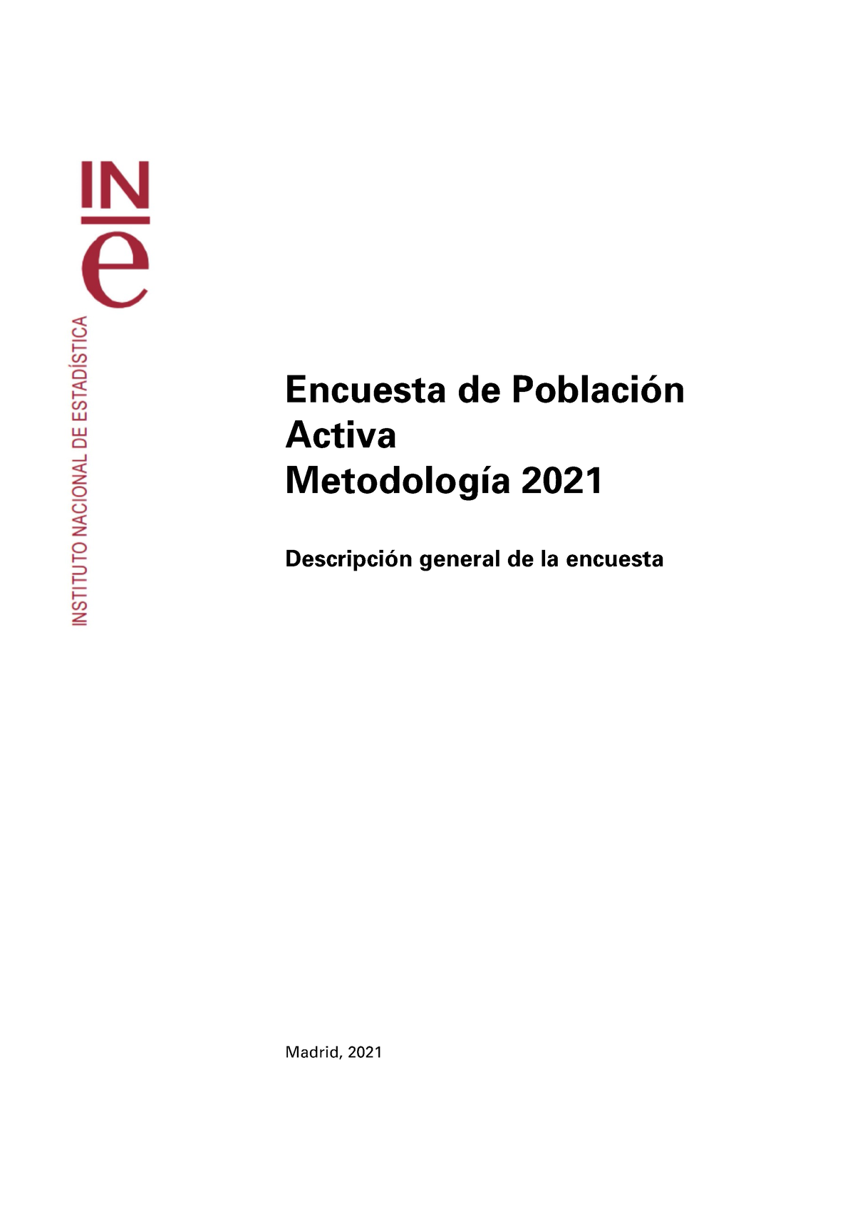 Encuesta Poblacion Activa Metodologia - Encuesta De Población Activa ...