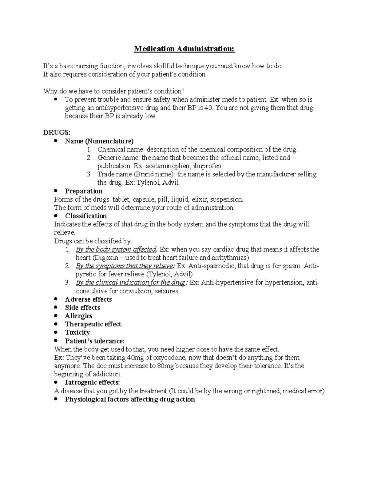 Med 1 - Dr - Medication Part 1 - Medication Administration: It’s A ...