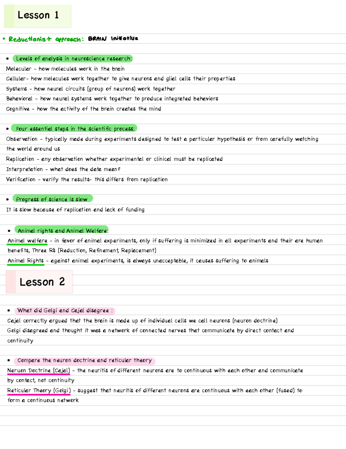 Exam 1 Review - Summary of the Powerpoint slides of every lesson and ...
