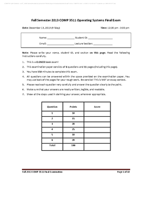 (COMP3511)[2012 ](f)midterm =cfemueo^ 71317 - COMP 3511 Operating ...