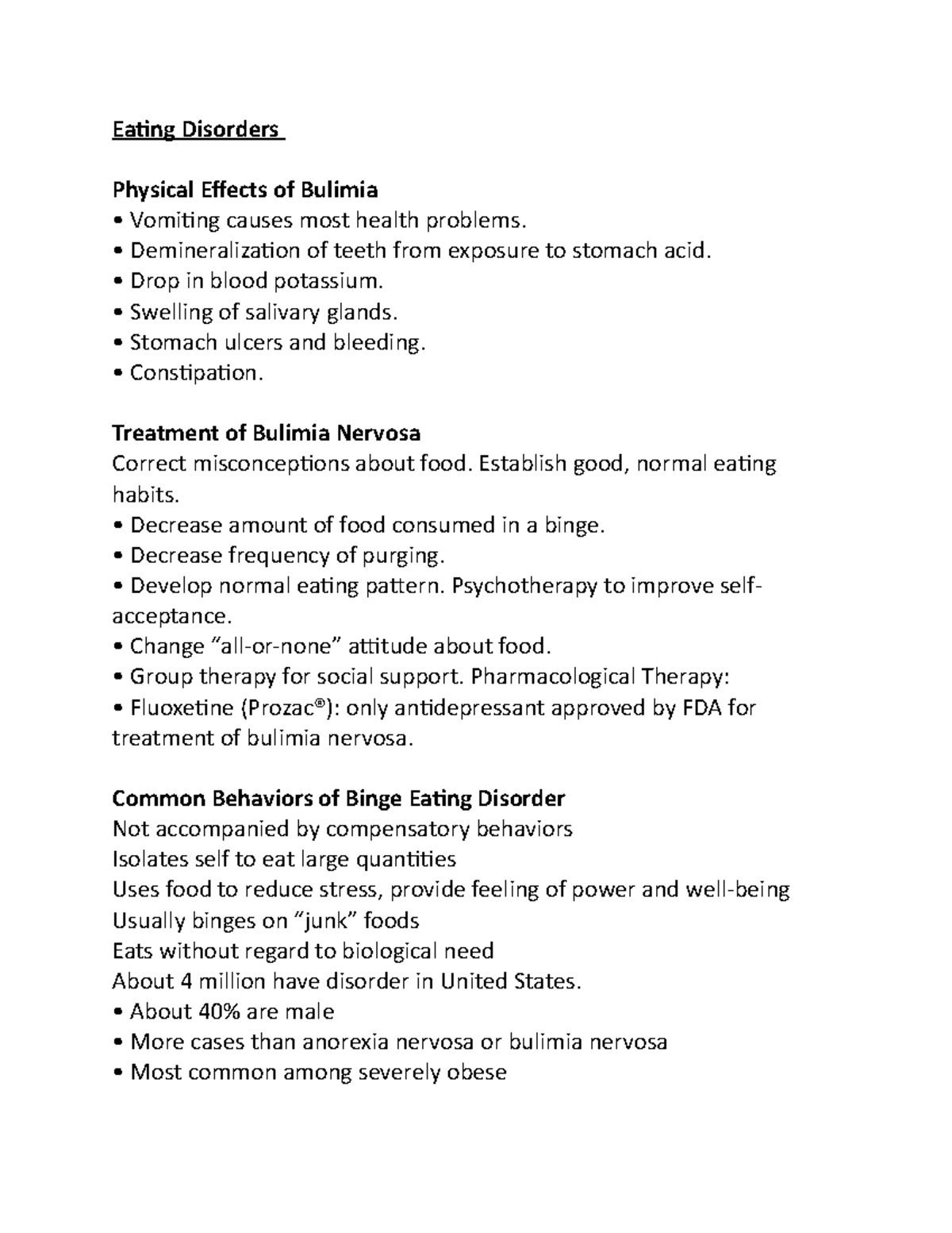 Nutrition 132 (62) - Eating Disorders Physical Effects of Bulimia ...